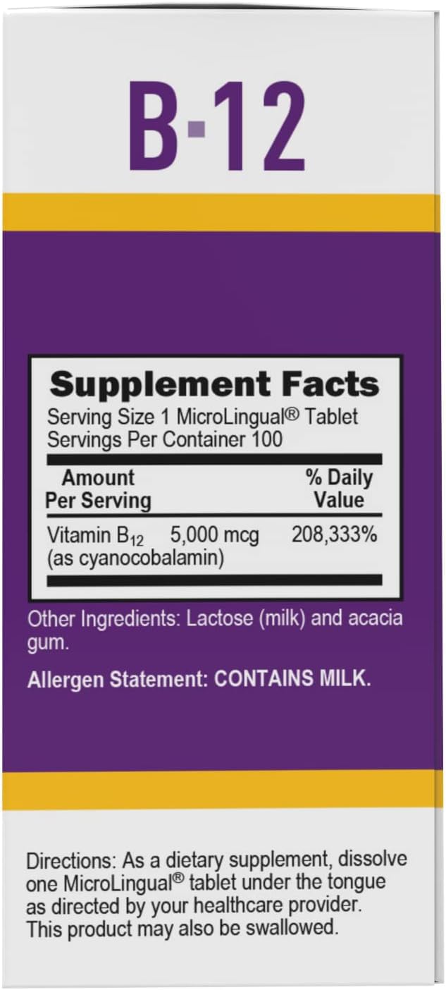 Foto 5 pulgar | Suplemento De Vitamina B12, Cianocobalamina De Fuente Superior, 5000 Mcg - Venta Internacional.