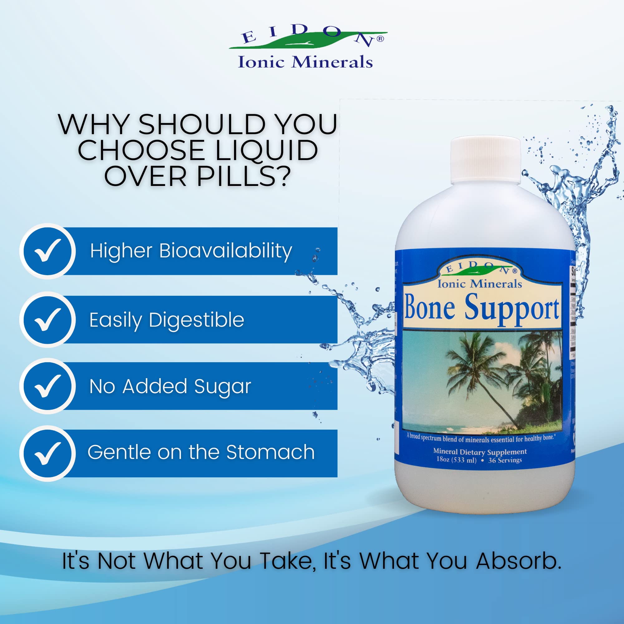 Foto 4 pulgar | Suplemento Eidon Mineral Bone Support De 540 Ml Con Trazas Iónicas - Venta Internacional.