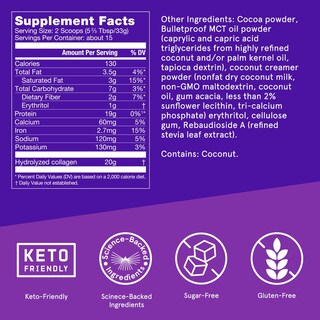 Foto 2 | Proteína En Polvo De Colágeno De Chocolate A Prueba De Balas, 500 Ml - Venta Internacional.