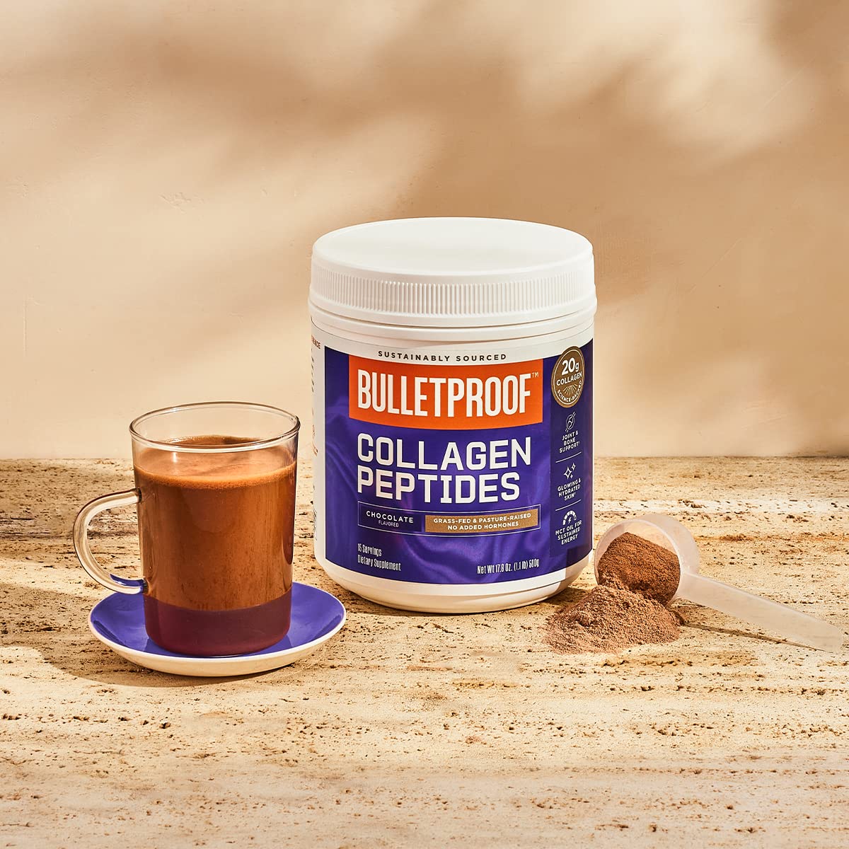 Foto 4 pulgar | Proteína En Polvo De Colágeno De Chocolate A Prueba De Balas, 500 Ml - Venta Internacional.
