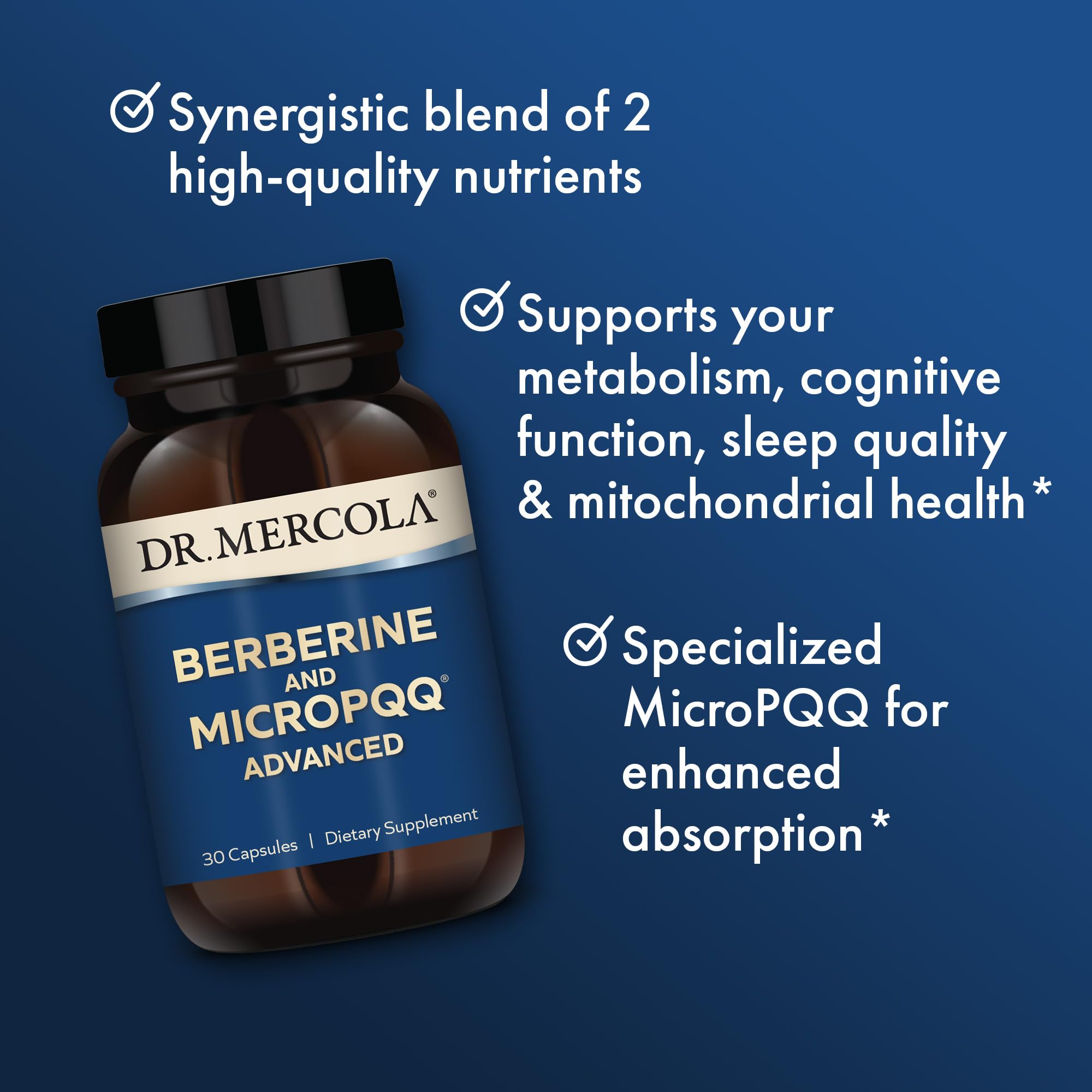 Foto 5 | Suplemento Dr. Mercola Berberine Y Micropqq Advanced 30 Cápsulas - Venta Internacional.