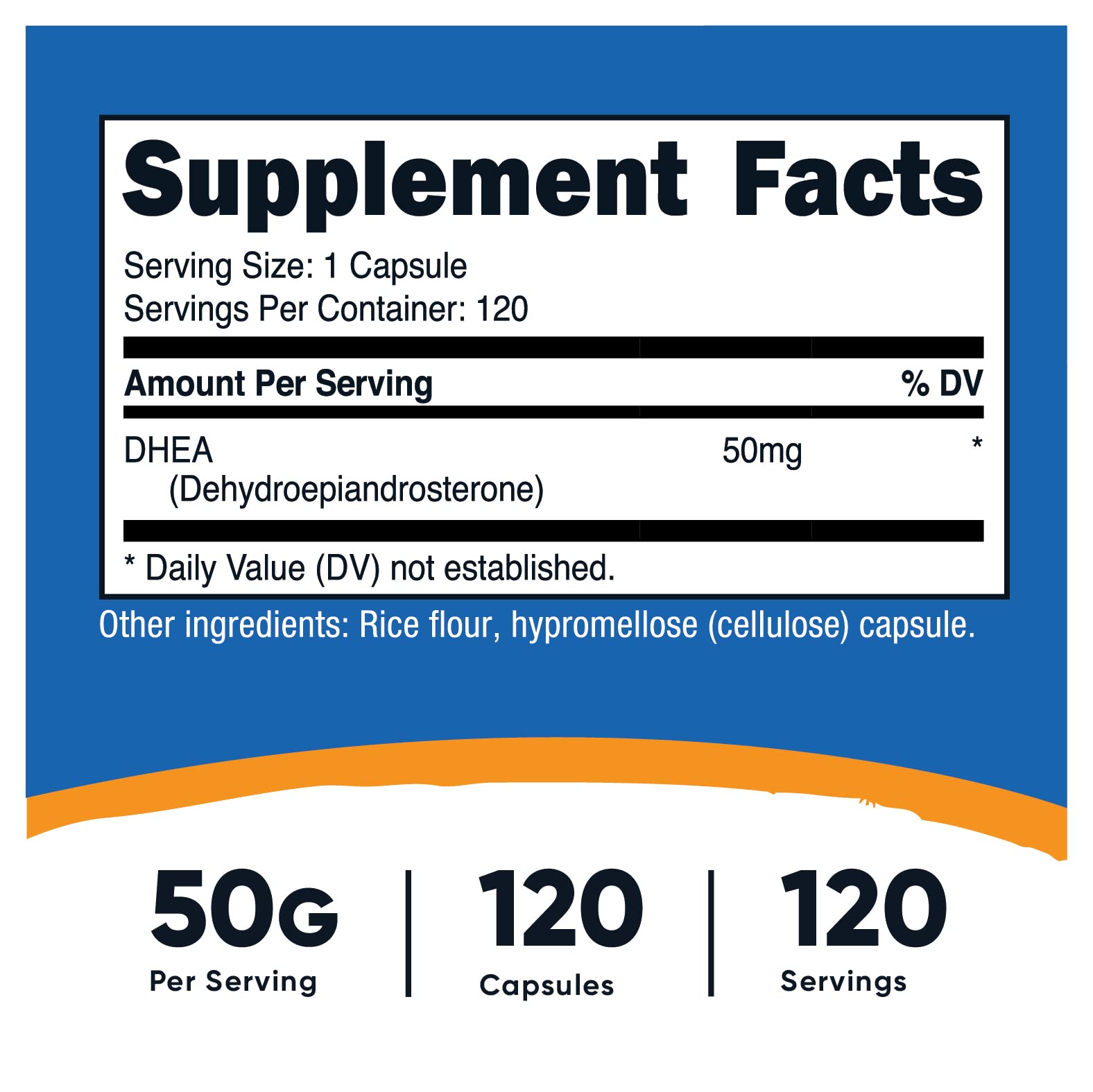 Foto 3 pulgar | Suplemento Nutricost Dhea 50 Mg 120 Cápsulas Sin Gluten Y Soja - Venta Internacional.