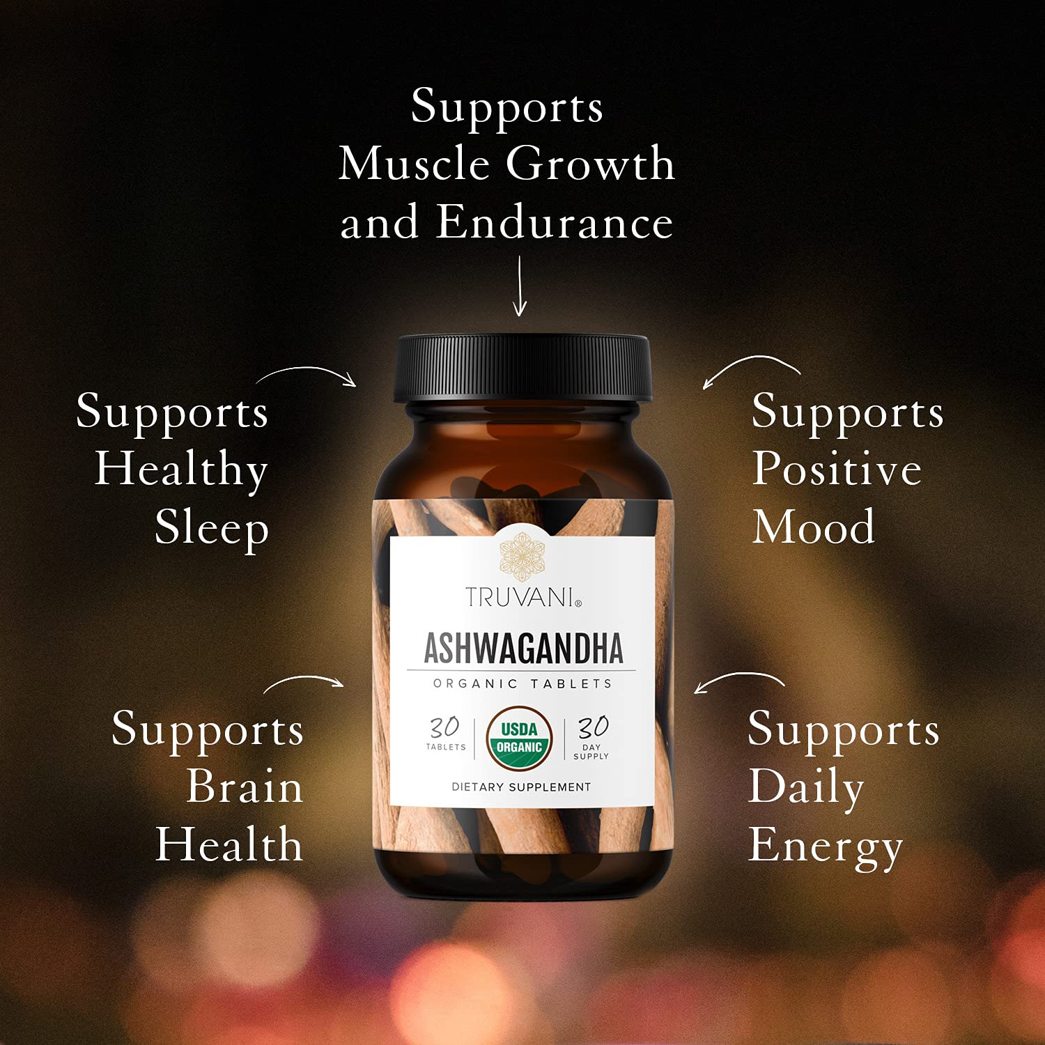Foto 4 | Suplemento Truvani Organic Ashwagandha, Suministro De 30 Días - Venta Internacional.