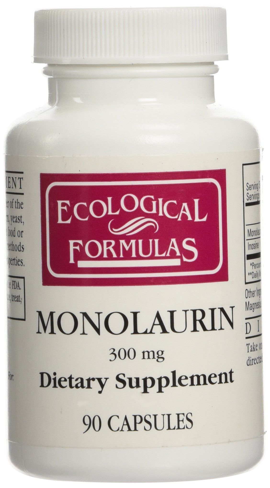 Foto 2 pulgar | Suplemento Ecological Formulas Monolaurina 300 Mg 90 Cápsulas - Venta Internacional.