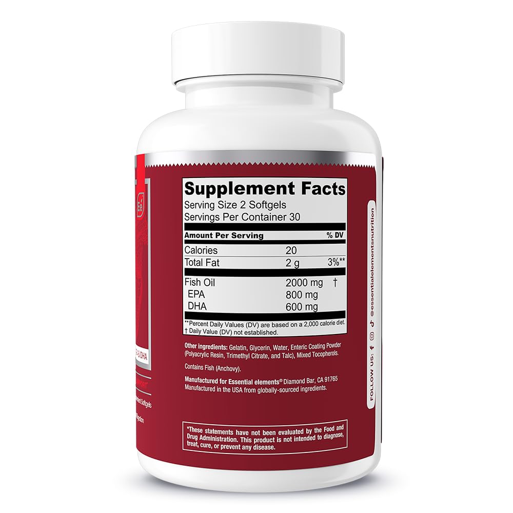 Foto 7 | Suplemento Essential Elements De Aceite De Pescado Omega-3 60 Cápsulas Blandas - Venta Internacional.