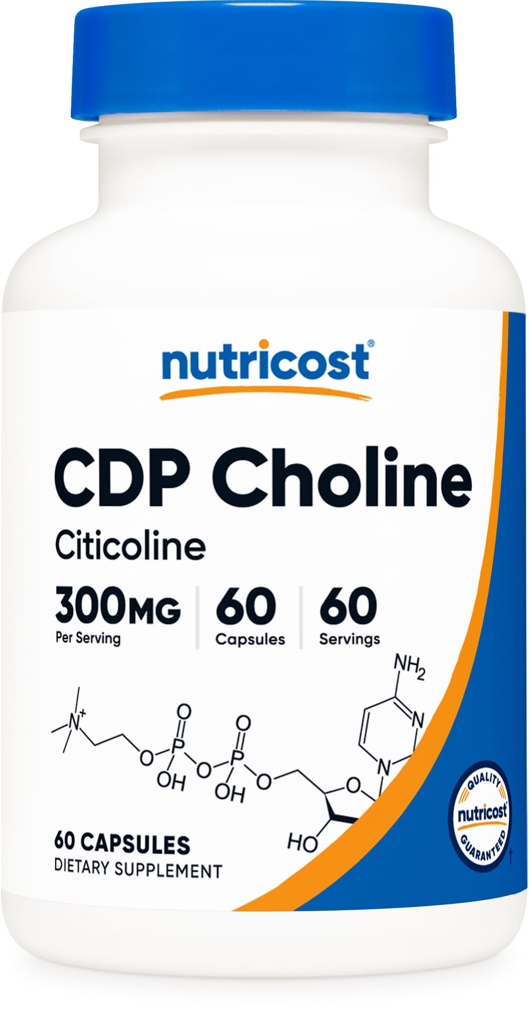 Foto 2 pulgar | Suplemento Nutricost Cdp Colina (citicolina) 300 Mg 60 Cápsulas - Venta Internacional.