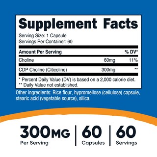 Foto 2 | Suplemento Nutricost Cdp Colina (citicolina) 300 Mg 60 Cápsulas - Venta Internacional.