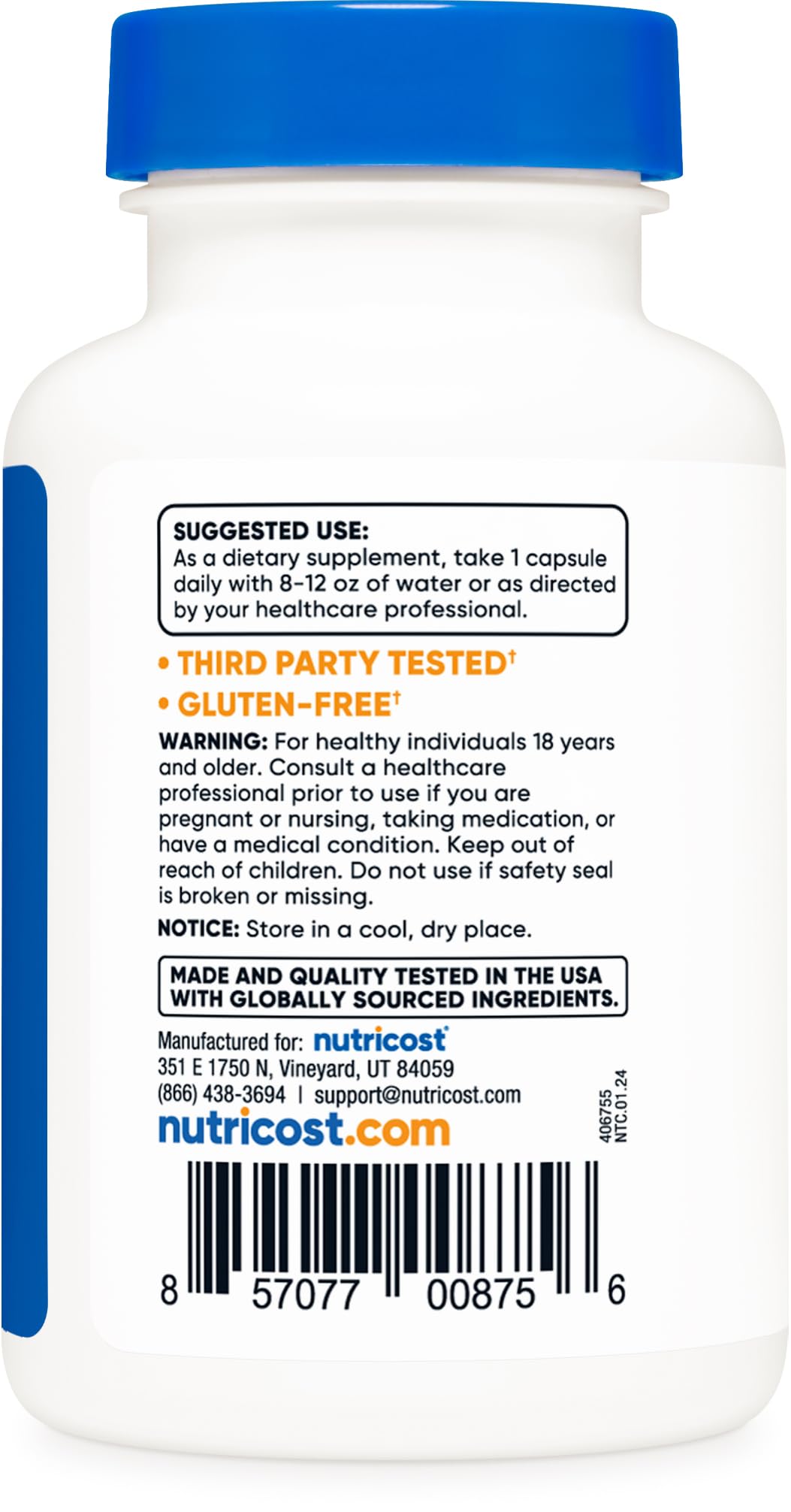 Foto 5 pulgar | Suplemento Nutricost Cdp Colina (citicolina) 300 Mg 60 Cápsulas - Venta Internacional.