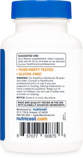 Foto 4 | Suplemento Nutricost Cdp Colina (citicolina) 300 Mg 60 Cápsulas - Venta Internacional.
