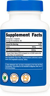 Foto 5 | Suplemento Nutricost Cdp Colina (citicolina) 300 Mg 60 Cápsulas - Venta Internacional.