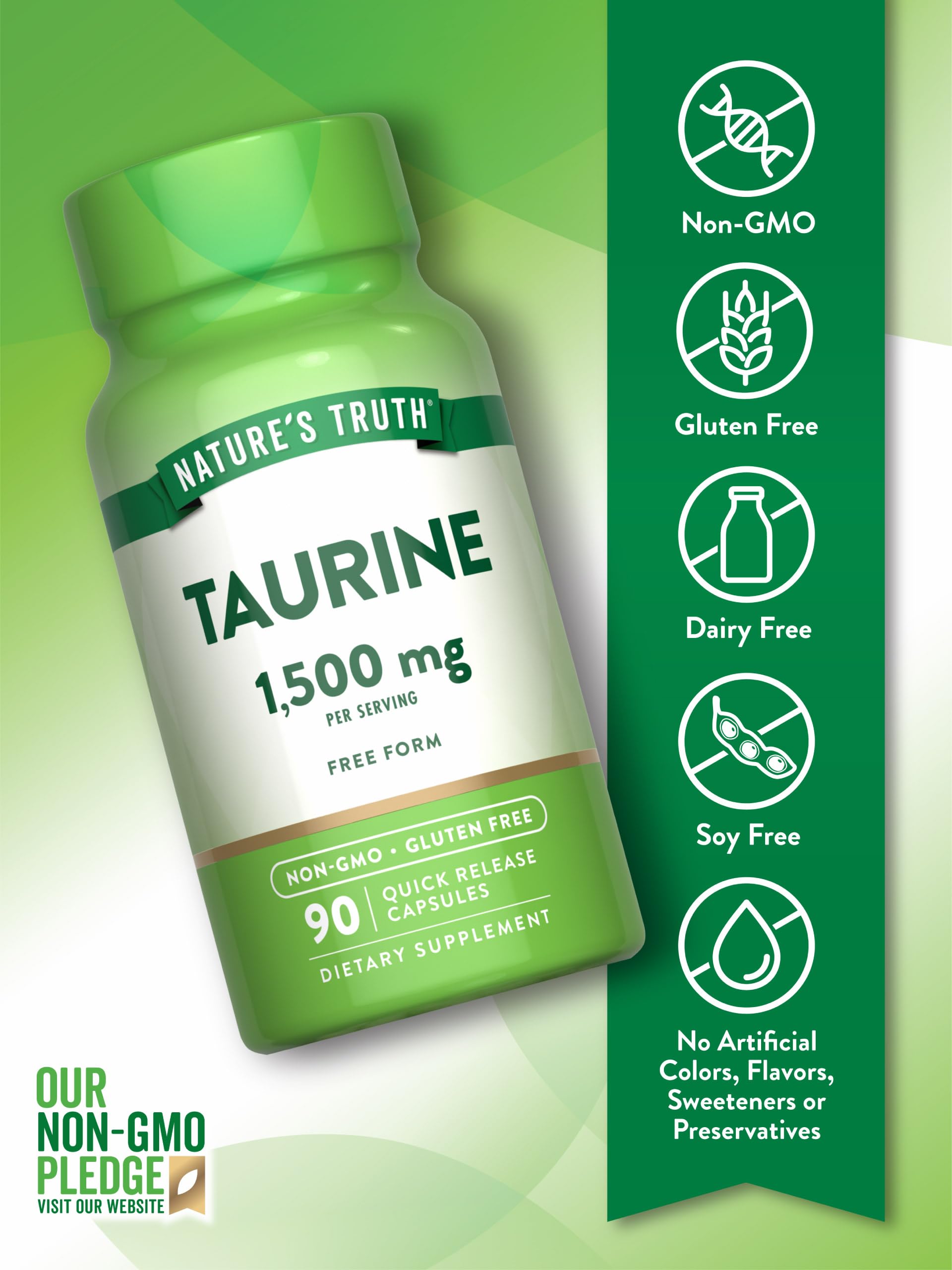 Foto 4 pulgar | Suplemento Nature's Truth Taurine 1500 Mg 90 Cápsulas - Venta Internacional.