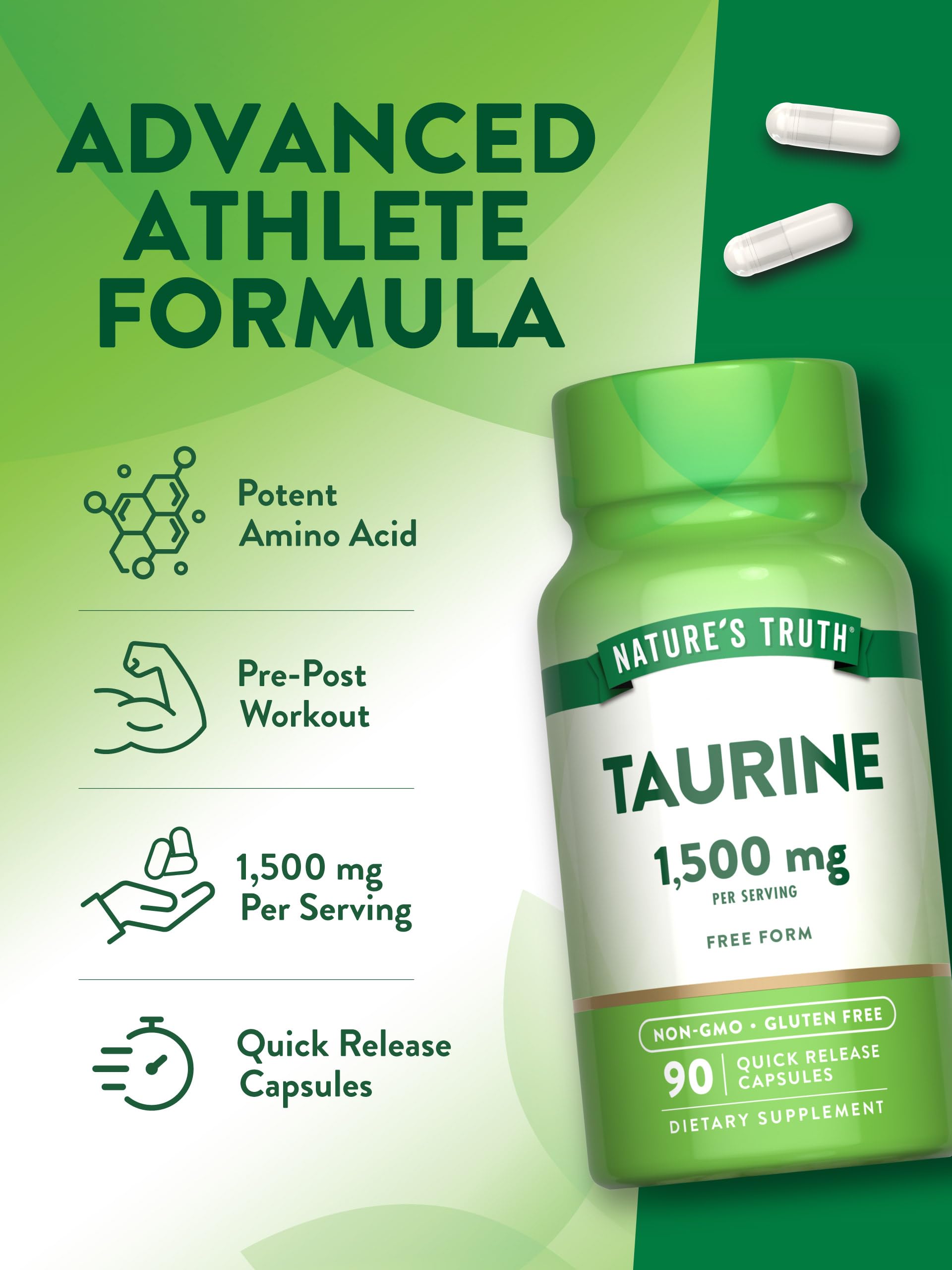 Foto 6 pulgar | Suplemento Nature's Truth Taurine 1500 Mg 90 Cápsulas - Venta Internacional.