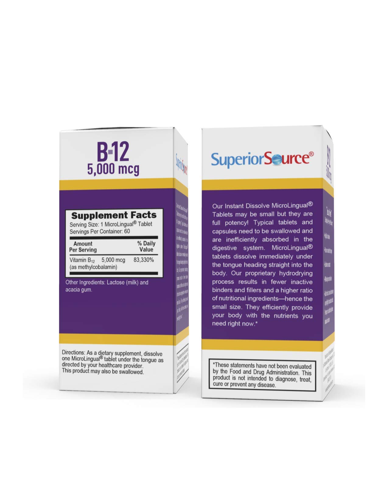 Foto 3 pulgar | Metilcobalamina De Fuente Superior De Vitamina B12 5000 Mcg 60 Tabletas - Venta Internacional.
