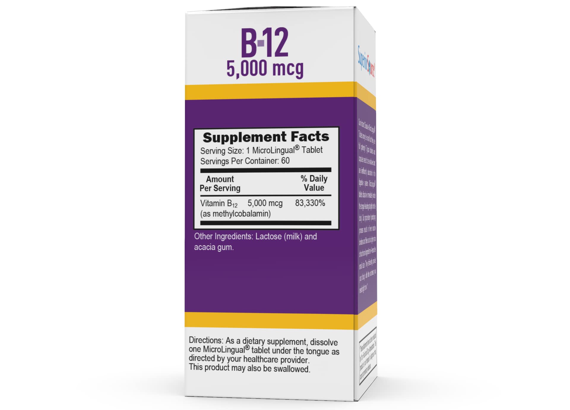 Foto 4 pulgar | Metilcobalamina De Fuente Superior De Vitamina B12 5000 Mcg 60 Tabletas - Venta Internacional.