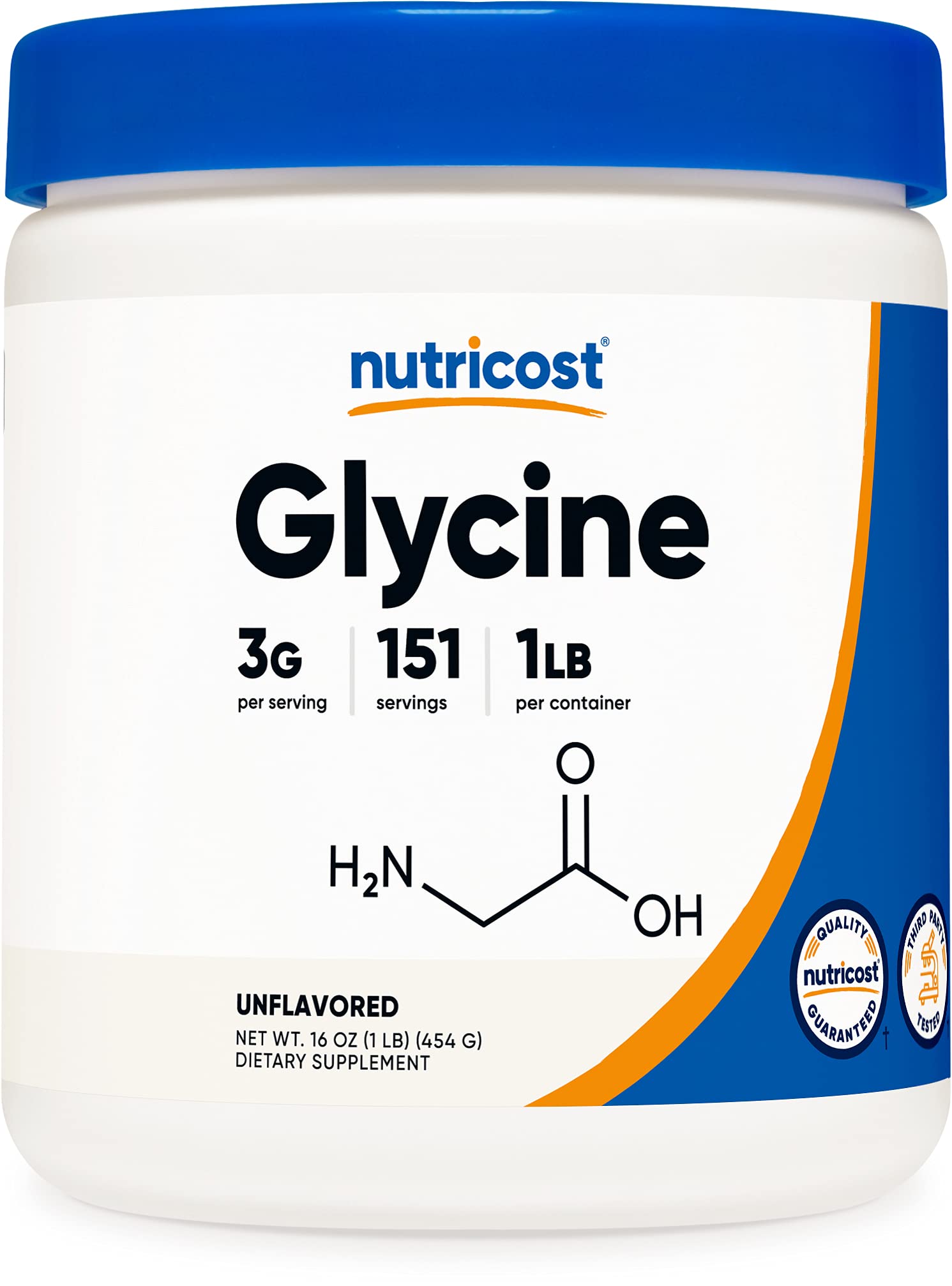 Foto 2 pulgar | Glicina En Polvo Nutricost 454 G, Sin Ogm, Sin Gluten, 1 Libra - Venta Internacional.