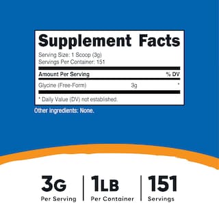 Foto 2 | Glicina En Polvo Nutricost 454 G, Sin Ogm, Sin Gluten, 1 Libra - Venta Internacional.