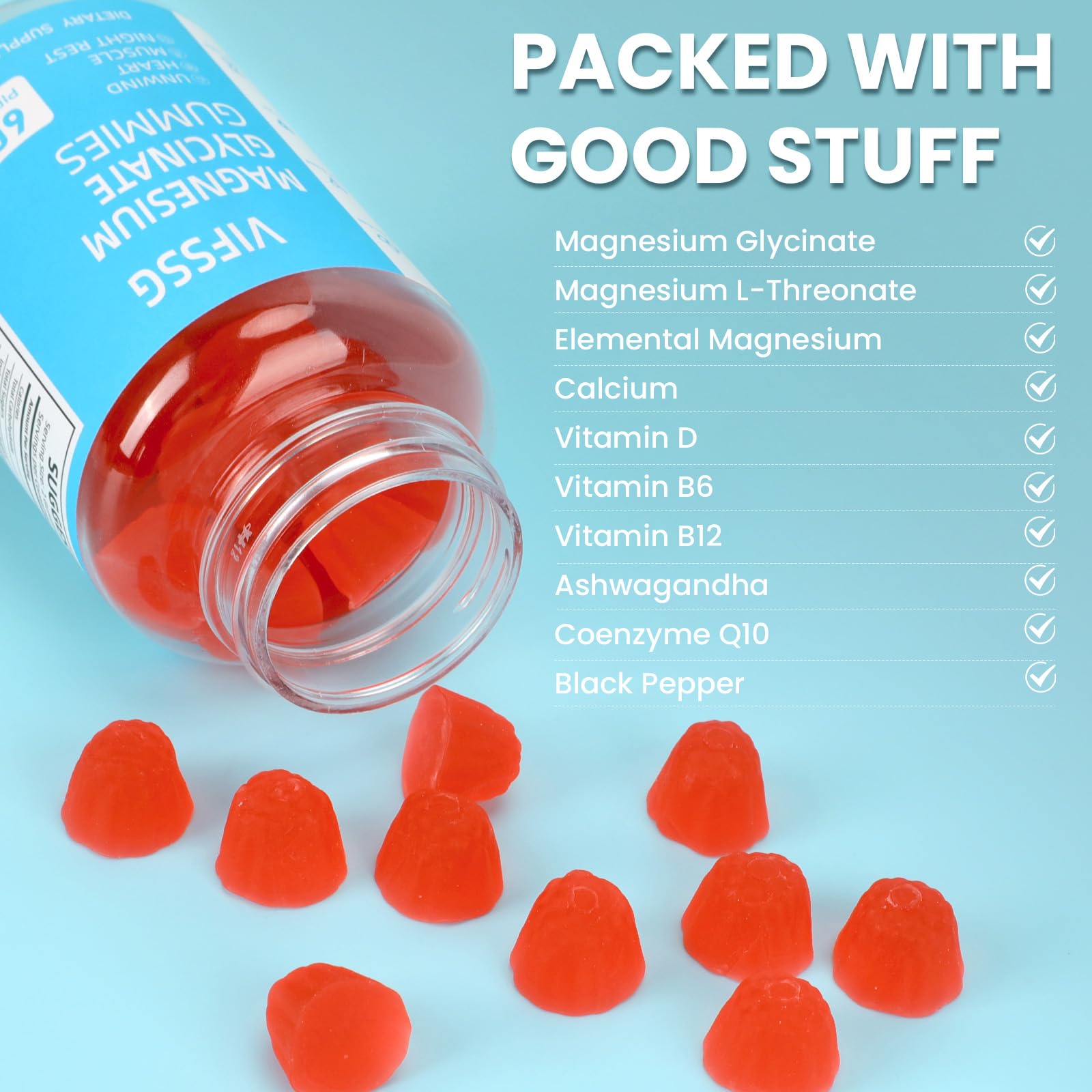Foto 5 pulgar | Gomitas De Glicinato De Magnesio Vifssg, 400 Mg, Paquete De 2, 120 Unidades - Venta Internacional.