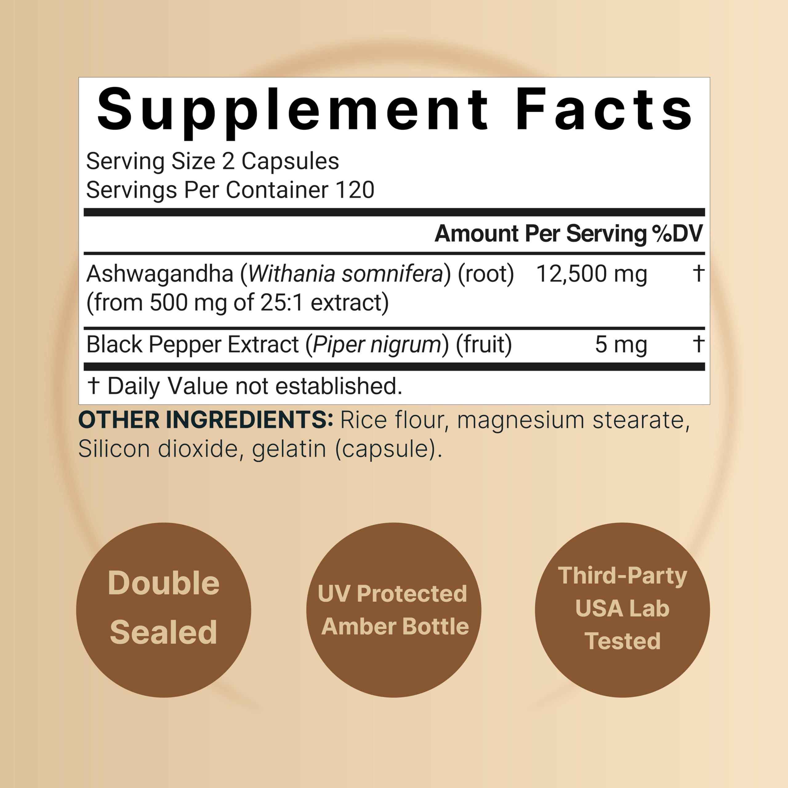 Foto 3 pulgar | Suplementos Naturebell Ashwagandha De 12.500 Mg Con Pimienta Negra - Venta Internacional.