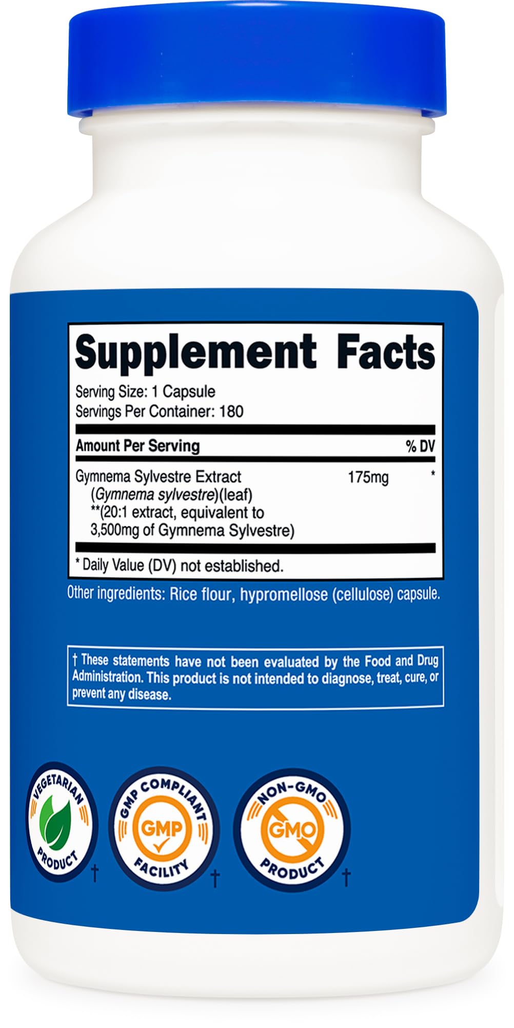 Foto 5 | Suplemento Nutricost Extracto De Gymnema Sylvestre 3500 Mg 180 Cápsulas - Venta Internacional.