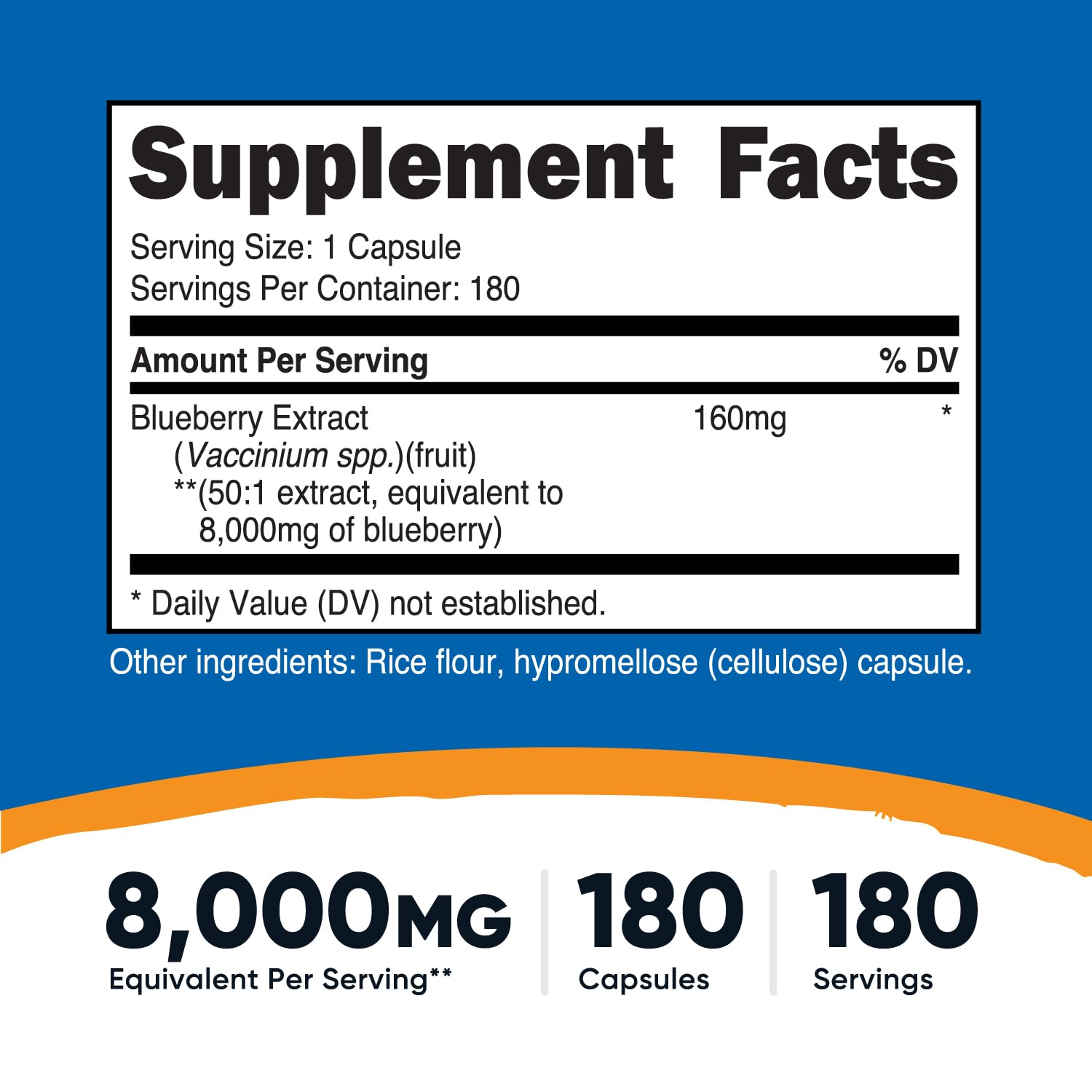 Foto 3 pulgar | Suplemento Nutricost Extracto De Arándano 8000 Mg 180 Cápsulas - Venta Internacional.