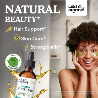 Foto 2 | Suplemento De Hierba De Cola De Caballo Silvestre Y Orgánica, 60 Ml, Para Cabello, Piel Y Uñas - Venta Internacional.