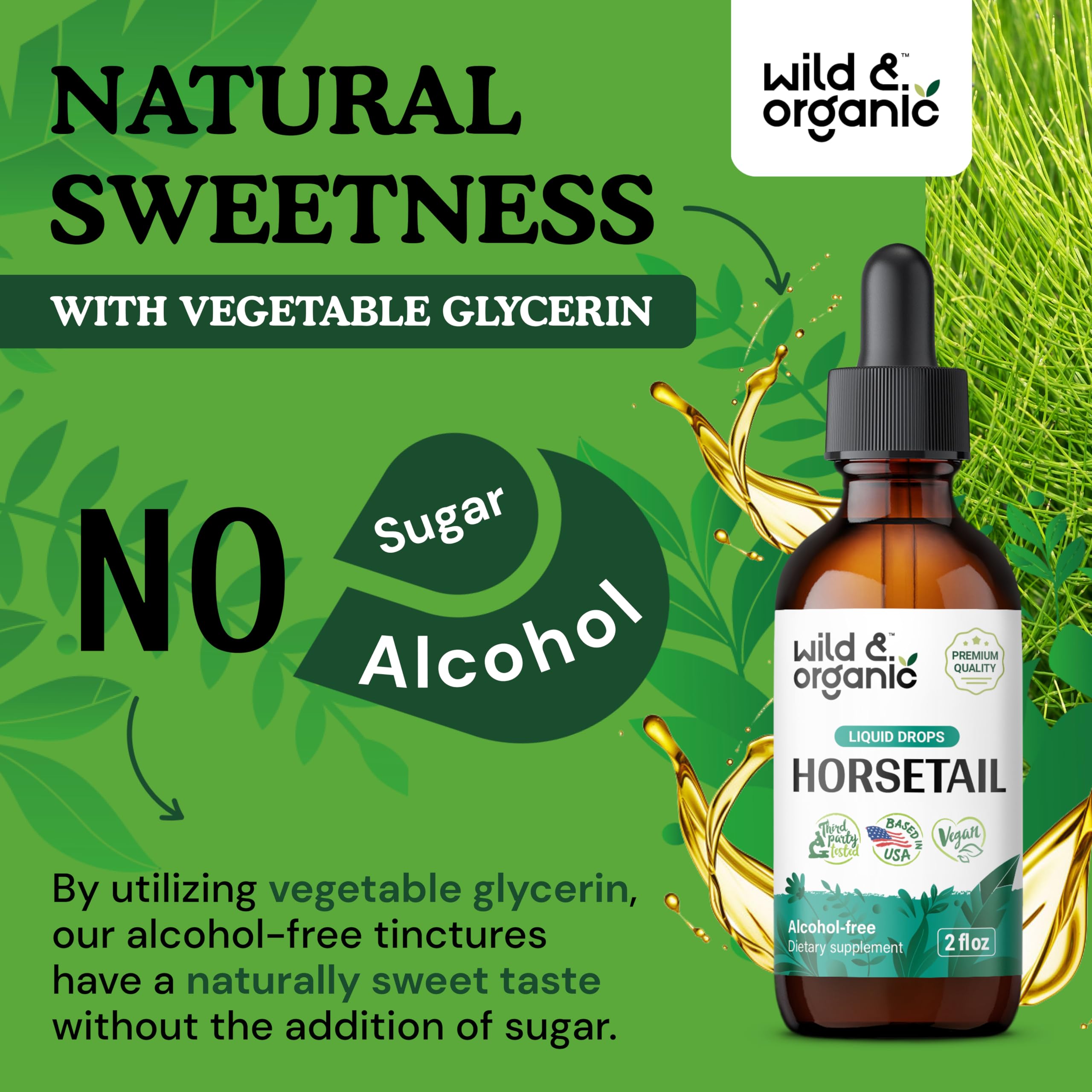 Foto 6 | Suplemento De Hierba De Cola De Caballo Silvestre Y Orgánica, 60 Ml, Para Cabello, Piel Y Uñas - Venta Internacional.