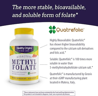 Foto 7 | Suplemento De Folato De Metilo De Healthy Origins 800 Mcg 120 Cápsulas - Venta Internacional.