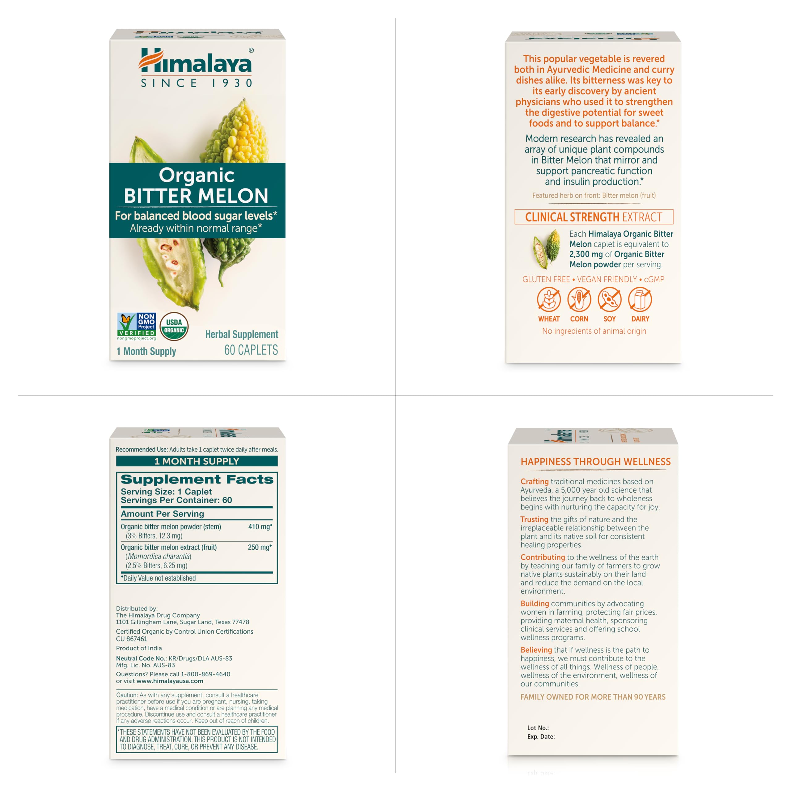 Foto 8 pulgar | Suplemento De Melón Amargo Orgánico Himalaya 660 Mg 60 Cápsulas - Venta Internacional.