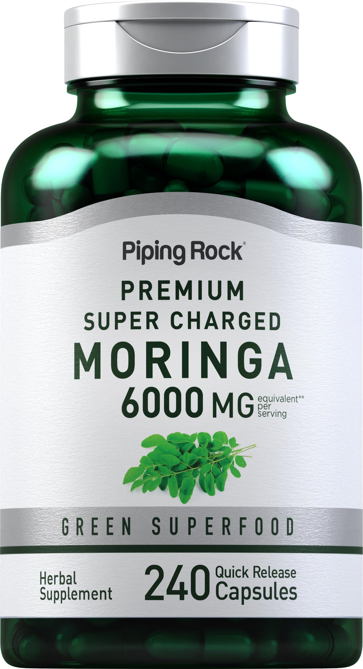 Foto 2 pulgar | Suplemento Piping Rock Moringa Oleifera, Cápsulas, 6000 Mg, 240 - Venta Internacional.