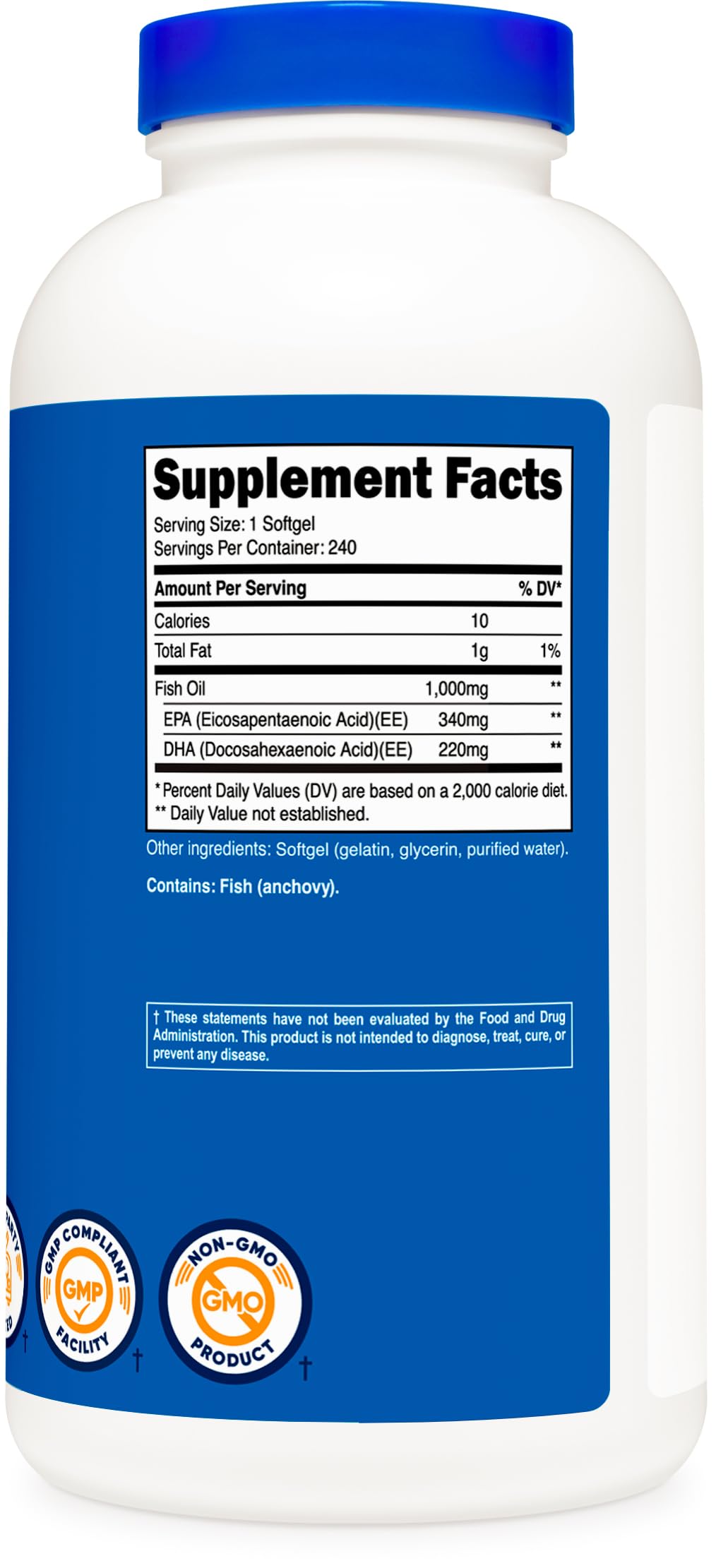 Foto 6 pulgar | Suplemento Nutricost, Aceite De Pescado, Omega 3, Cápsulas Blandas, 1000 Mg, 240 - Venta Internacional.