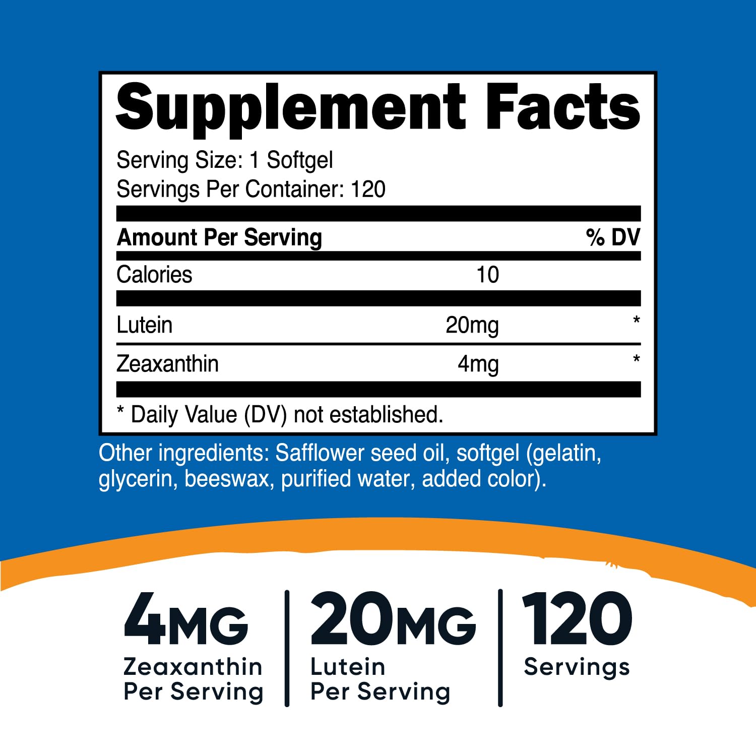 Foto 3 pulgar | Suplemento Nutricost De Zeaxantina Con Luteína, 20 Mg, 120 Cápsulas Blandas - Venta Internacional.