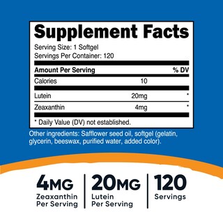 Foto 2 | Suplemento Nutricost De Zeaxantina Con Luteína, 20 Mg, 120 Cápsulas Blandas - Venta Internacional.