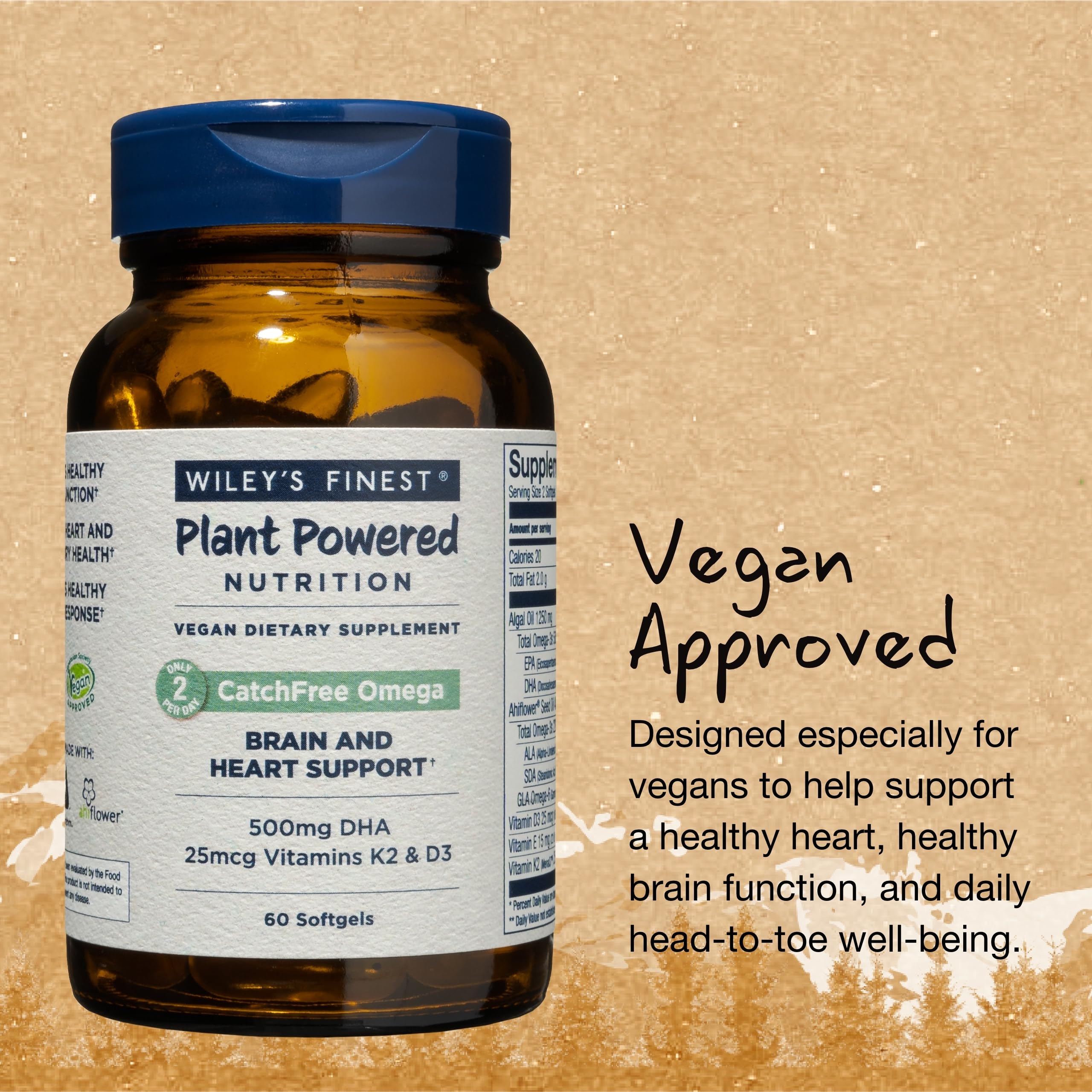 Foto 4 | Suplemento Wiley's Finest Catchfree Omega Vegan 60 Cápsulas Blandas - Venta Internacional.