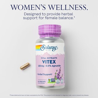 Foto 3 | Suplemento Solaray De Extracto De Bayas Vitex 225 Mg Para Mujeres, 60 Cápsulas Vegetales - Venta Internacional.