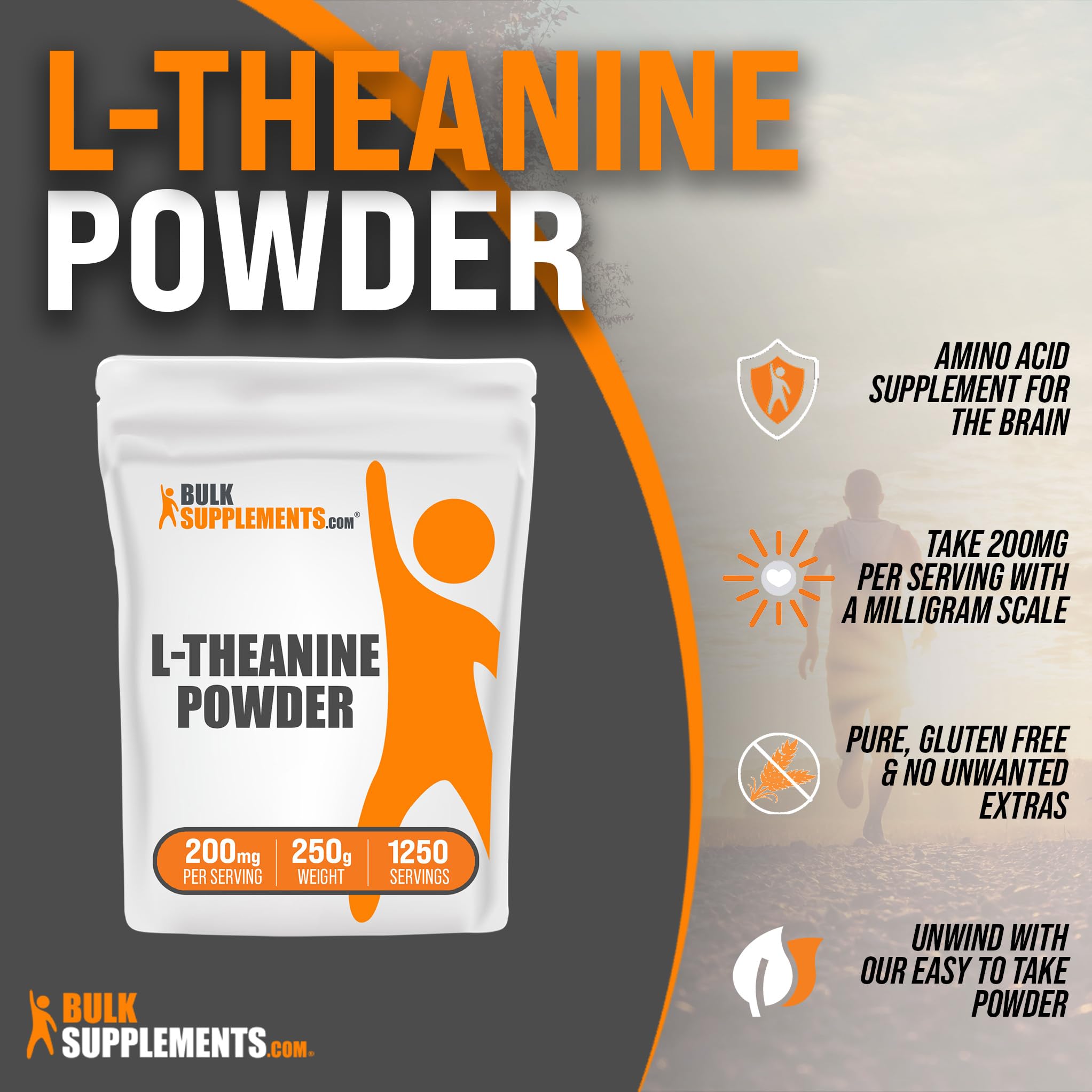 Foto 2 | Suplemento Bulksupplements.com L-teanina 200 Mg 250 G - Venta Internacional.