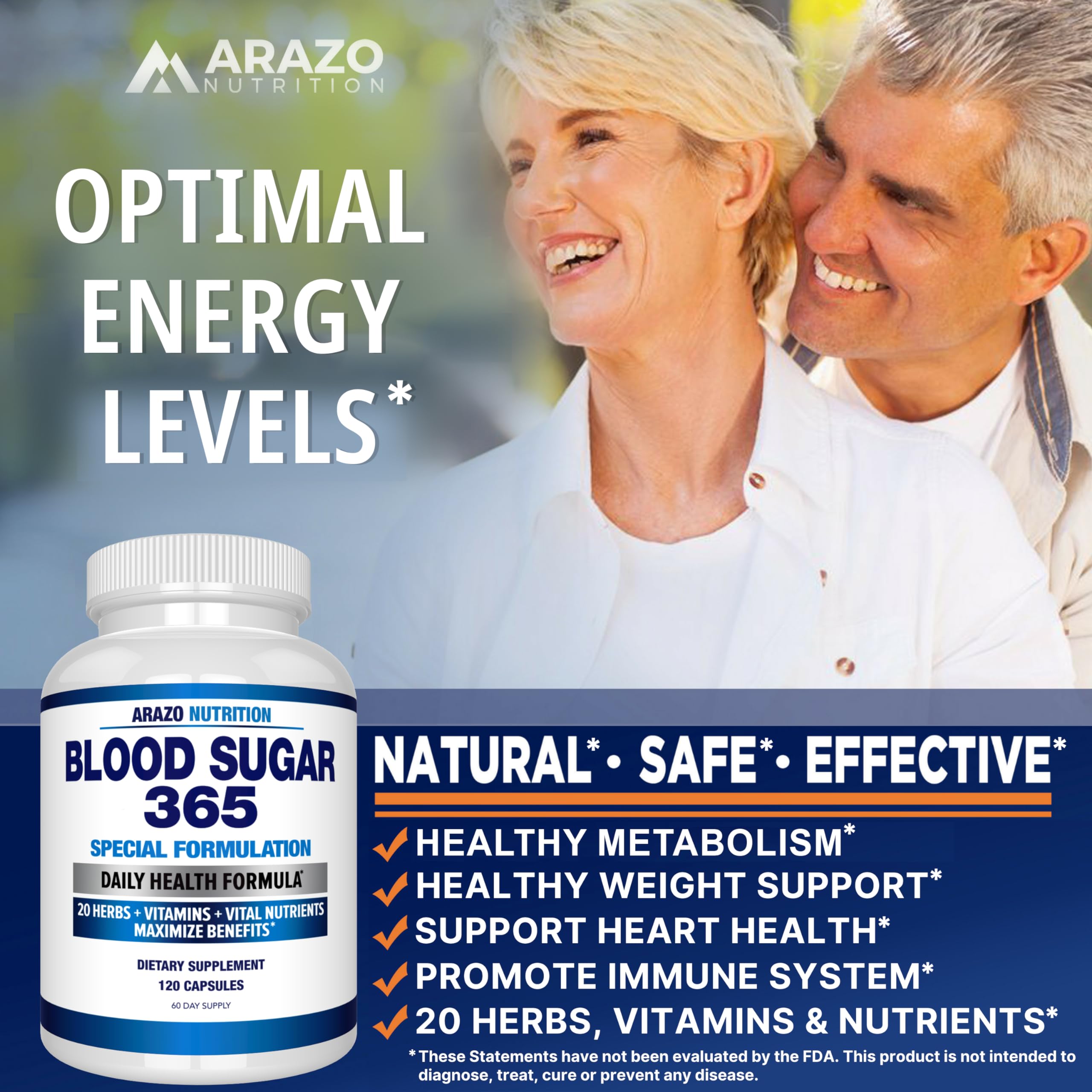 Foto 5 pulgar | Suplemento Arazo Nutrition Blood Sugar 365 120 Píldoras - Venta Internacional.