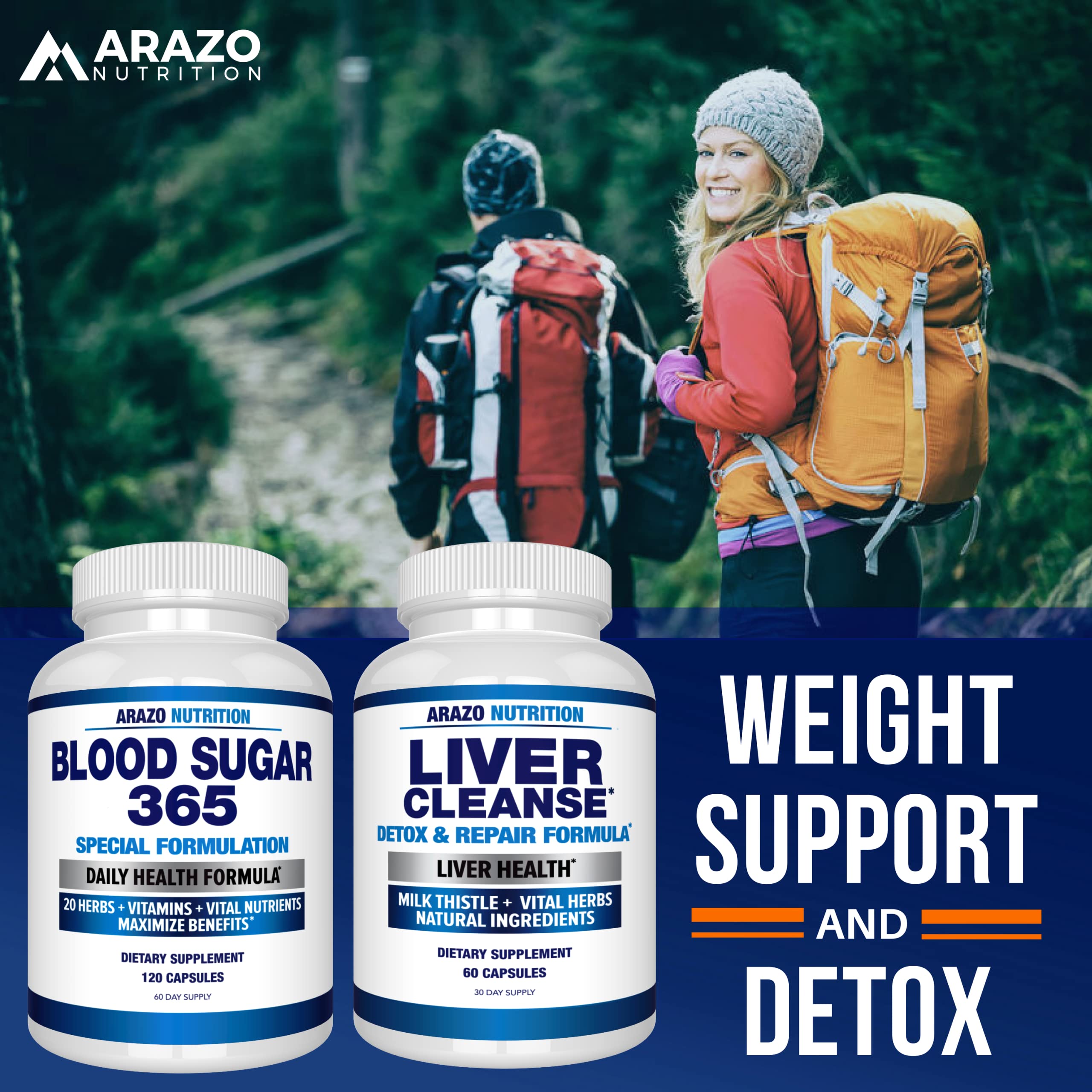 Foto 6 | Suplemento Arazo Nutrition Blood Sugar 365 120 Píldoras - Venta Internacional.