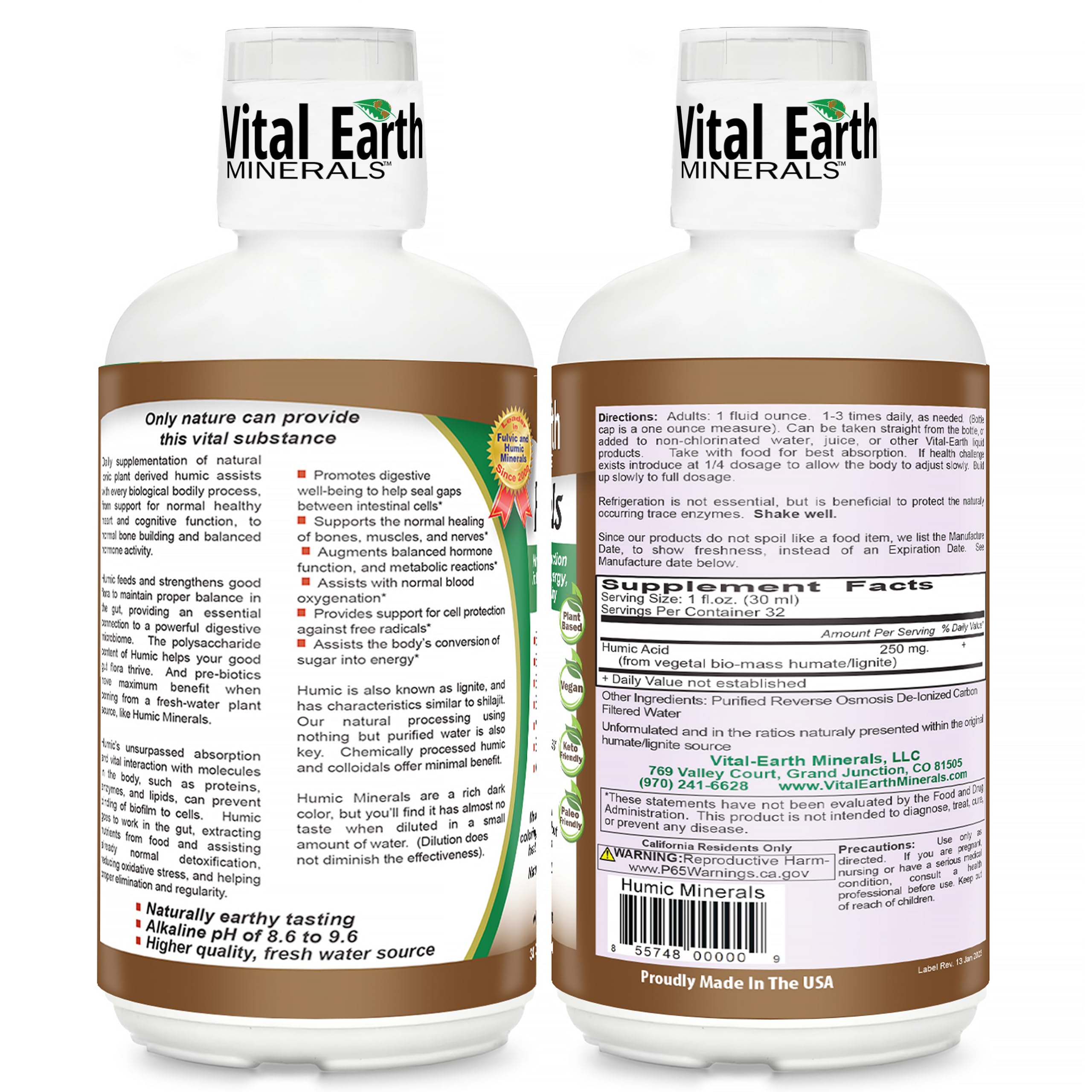 Foto 3 pulgar | Suplemento Vital Earth Minerals Humic Minerals 960 Ml Con Taza - Venta Internacional.