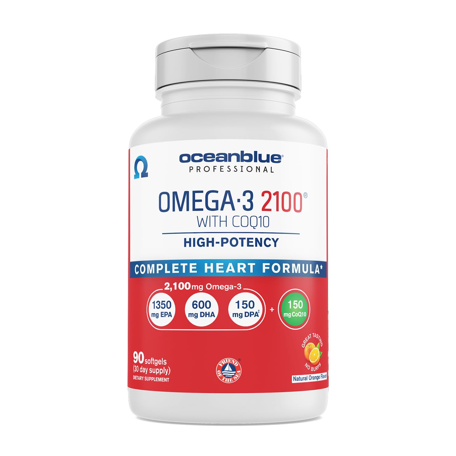 Foto 2 pulgar | Complemente Oceanblue Omega-3 2100 Con Coq10 90 Tabletas - Venta Internacional.