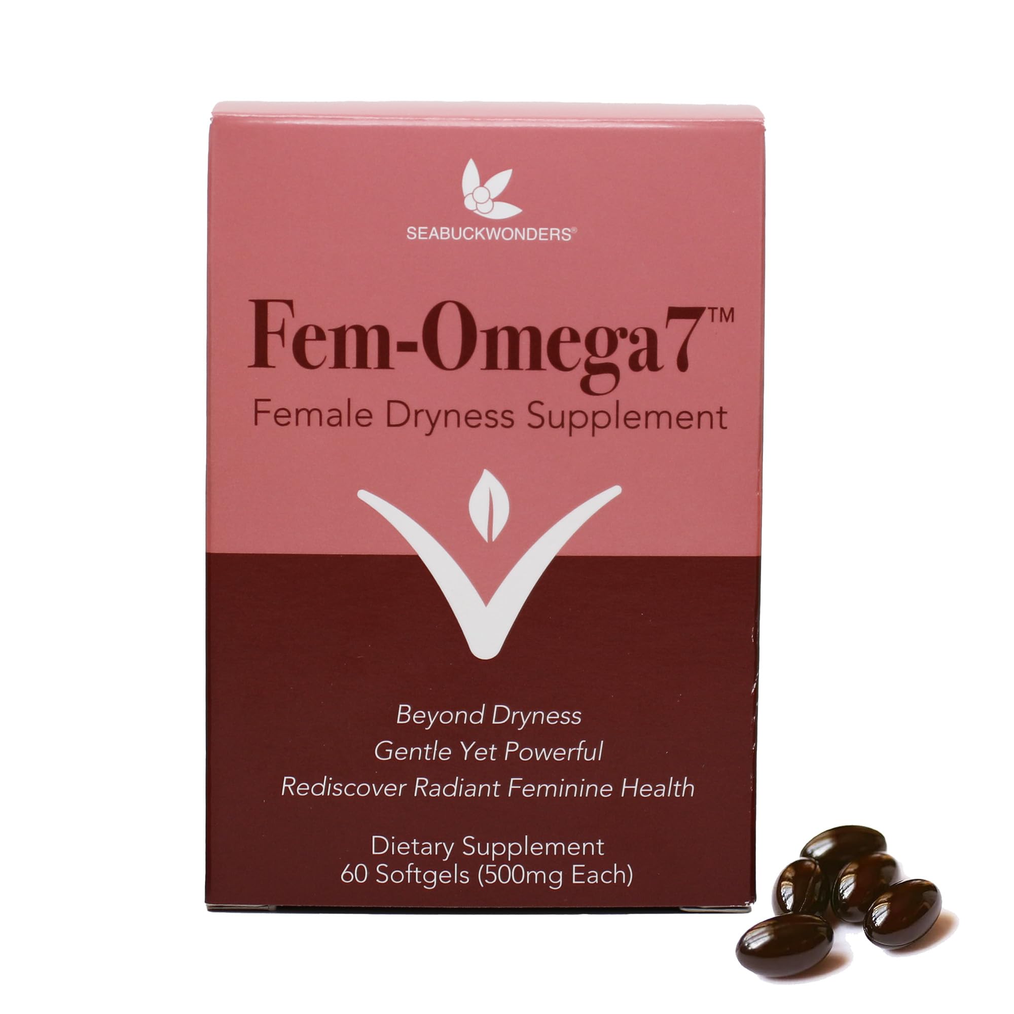 Foto 2 pulgar | Suplemento Seabuckwonders Fem-omega7 Para La Sequedad Femenina, 60 Cápsulas Blandas - Venta Internacional.