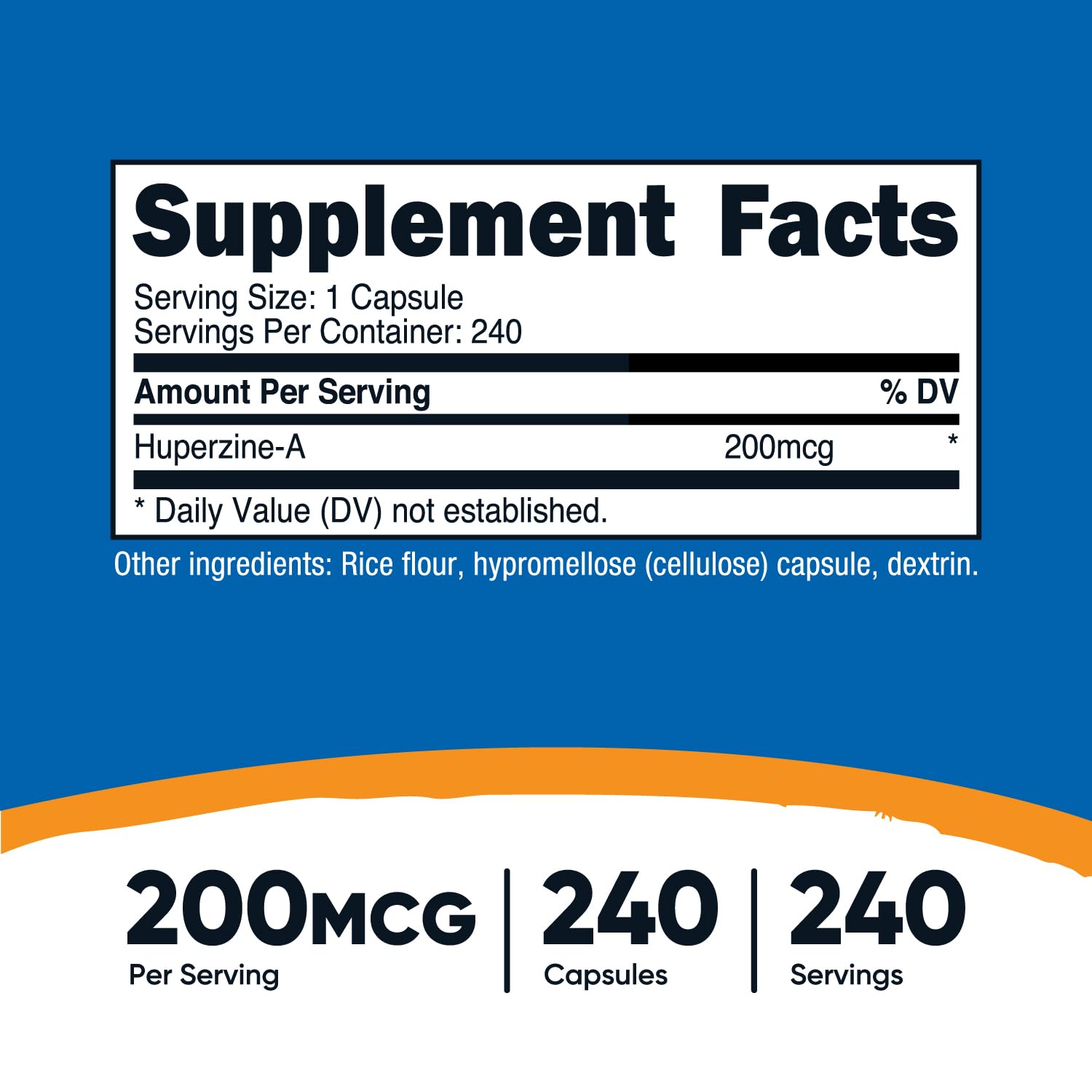 Foto 3 pulgar | Suplemento Nutricost Huperzine A 200 Mcg 240 Cápsulas - Venta Internacional.