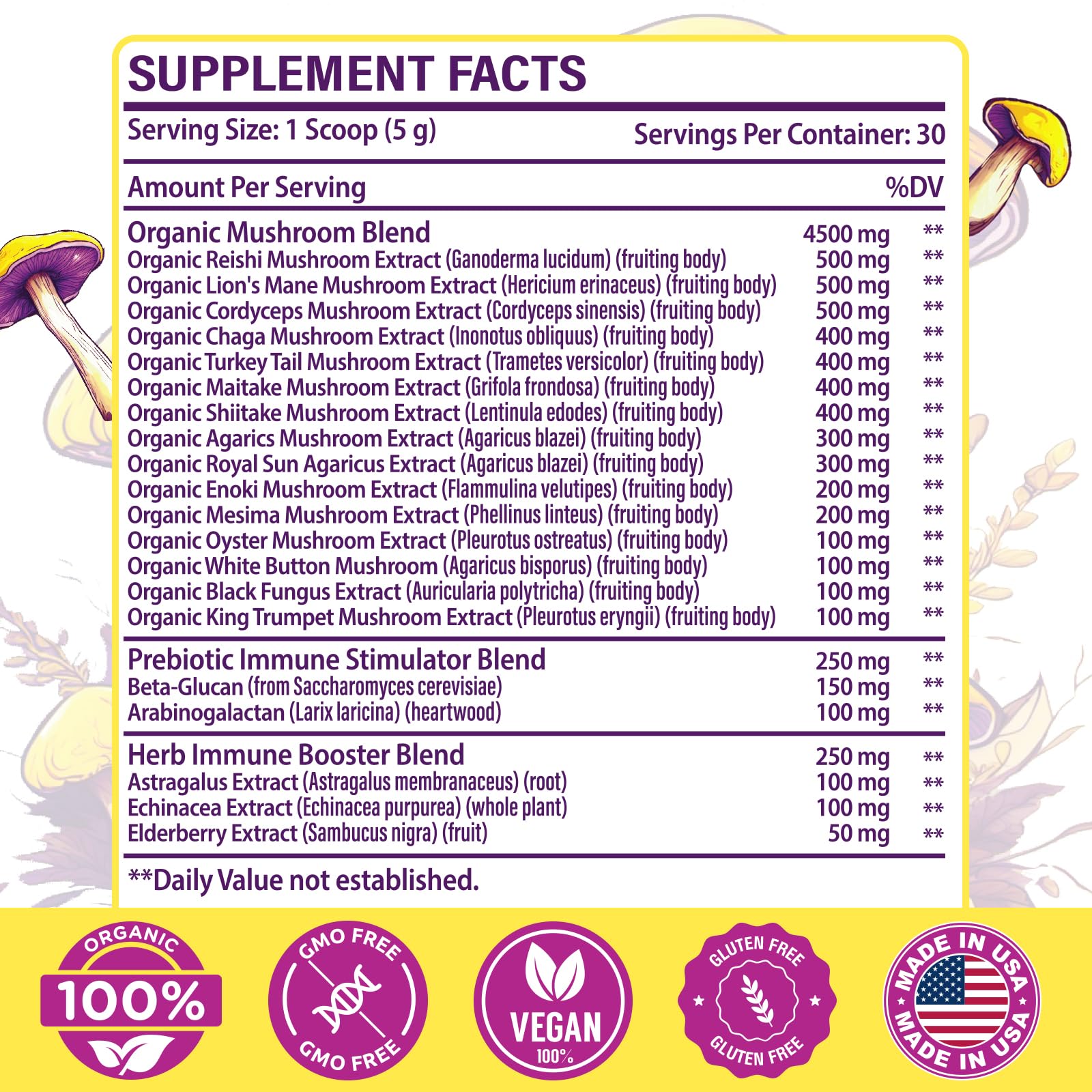 Foto 3 pulgar | Suplemento Dmeisy Mushroom Powder 5000 Mg 20 En 1 150 Ml - Venta Internacional.