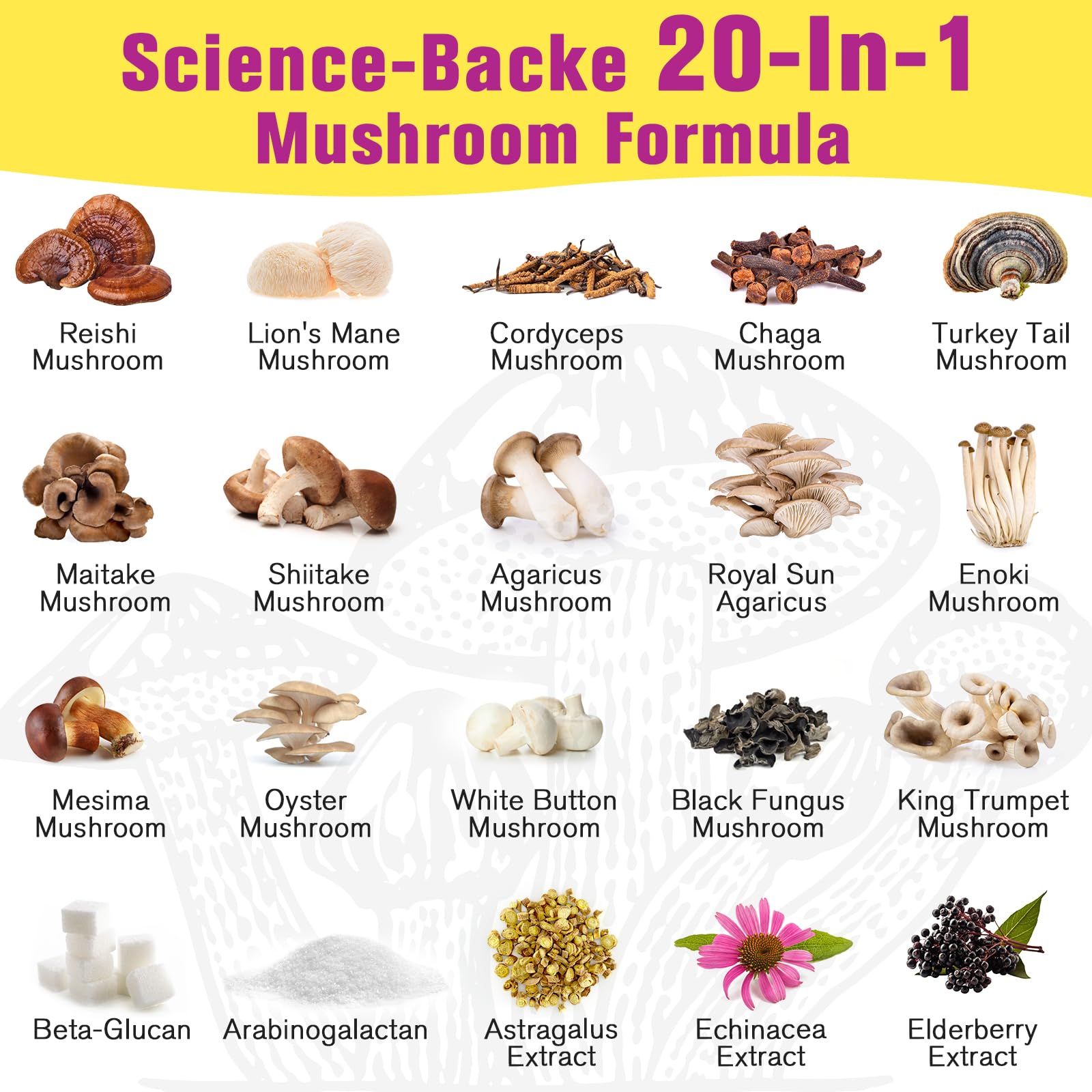 Foto 6 pulgar | Suplemento Dmeisy Mushroom Powder 5000 Mg 20 En 1 150 Ml - Venta Internacional.