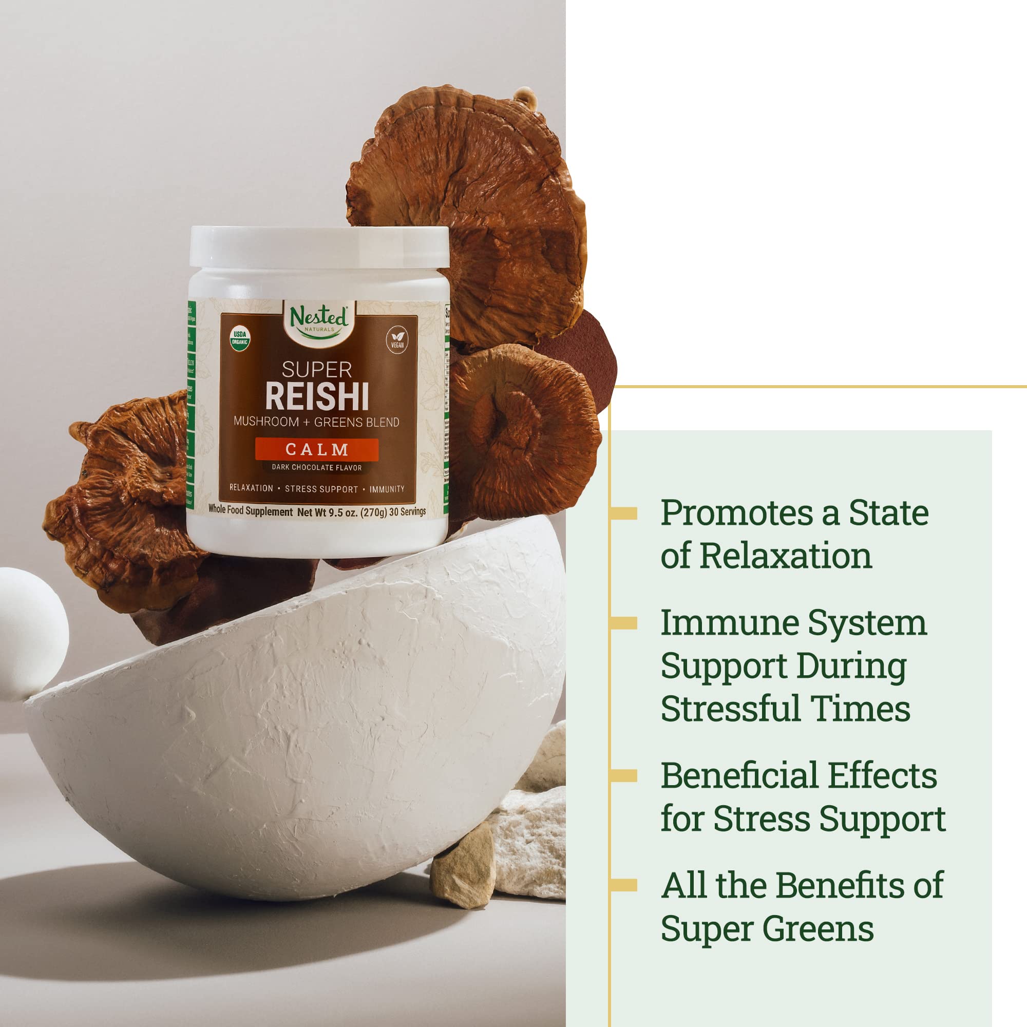 Foto 3 pulgar | Superalimento En Polvo Nested Naturals Super Greens, 30 G - Venta Internacional.