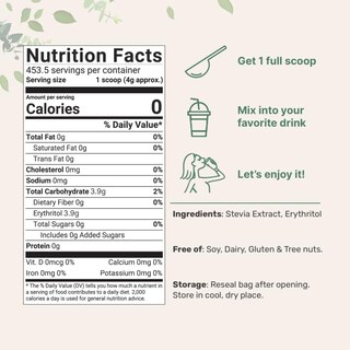 Foto 2 | Edulcorante En Polvo Stevia Con Eritritol De Origen Vegetal 1.8 Kg Keto - Venta Internacional.