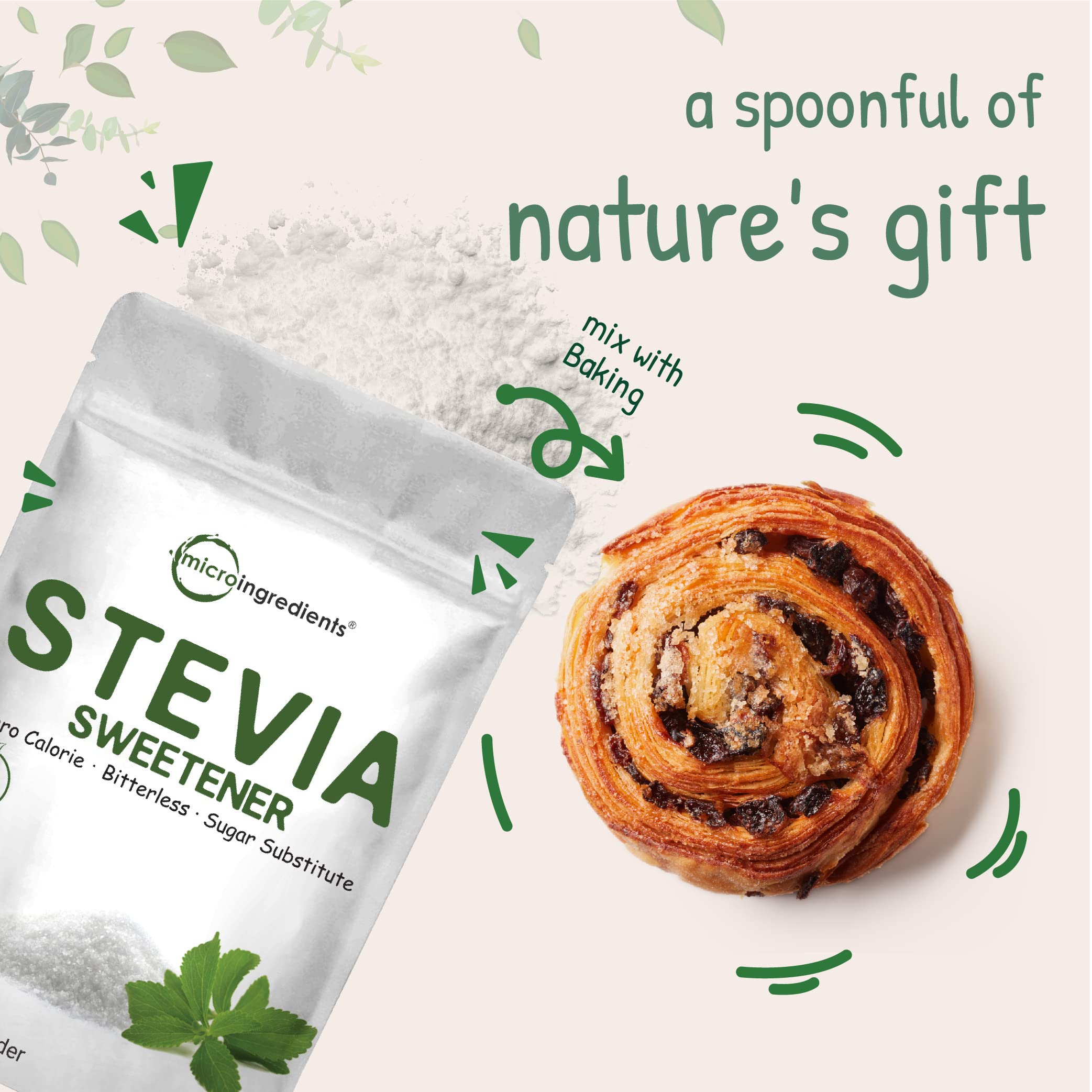 Foto 7 pulgar | Edulcorante En Polvo Stevia Con Eritritol De Origen Vegetal 1.8 Kg Keto - Venta Internacional.