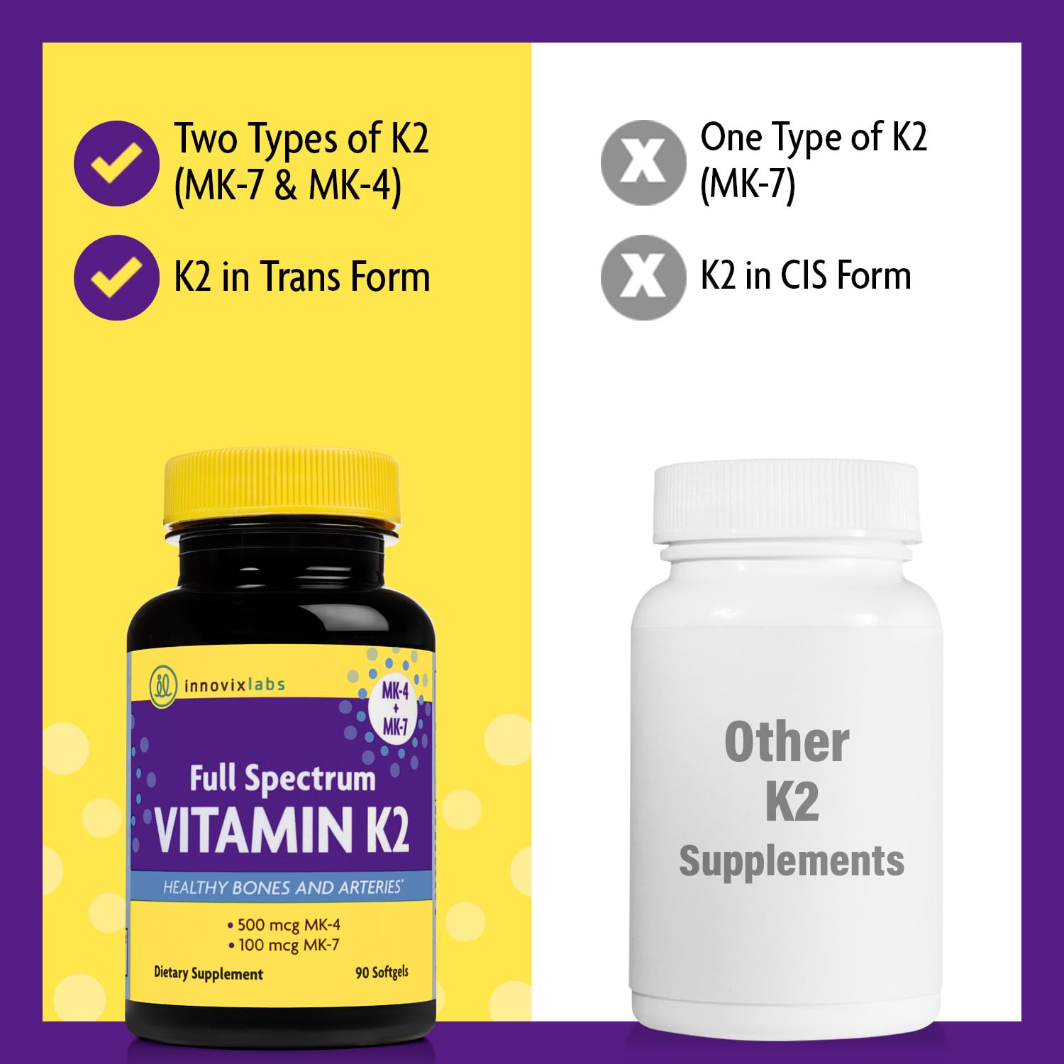 Foto 6 pulgar | Suplemento de Vitamina K2 Innovixlabs Full Spectrum 90 Cápsulas - Venta Internacional