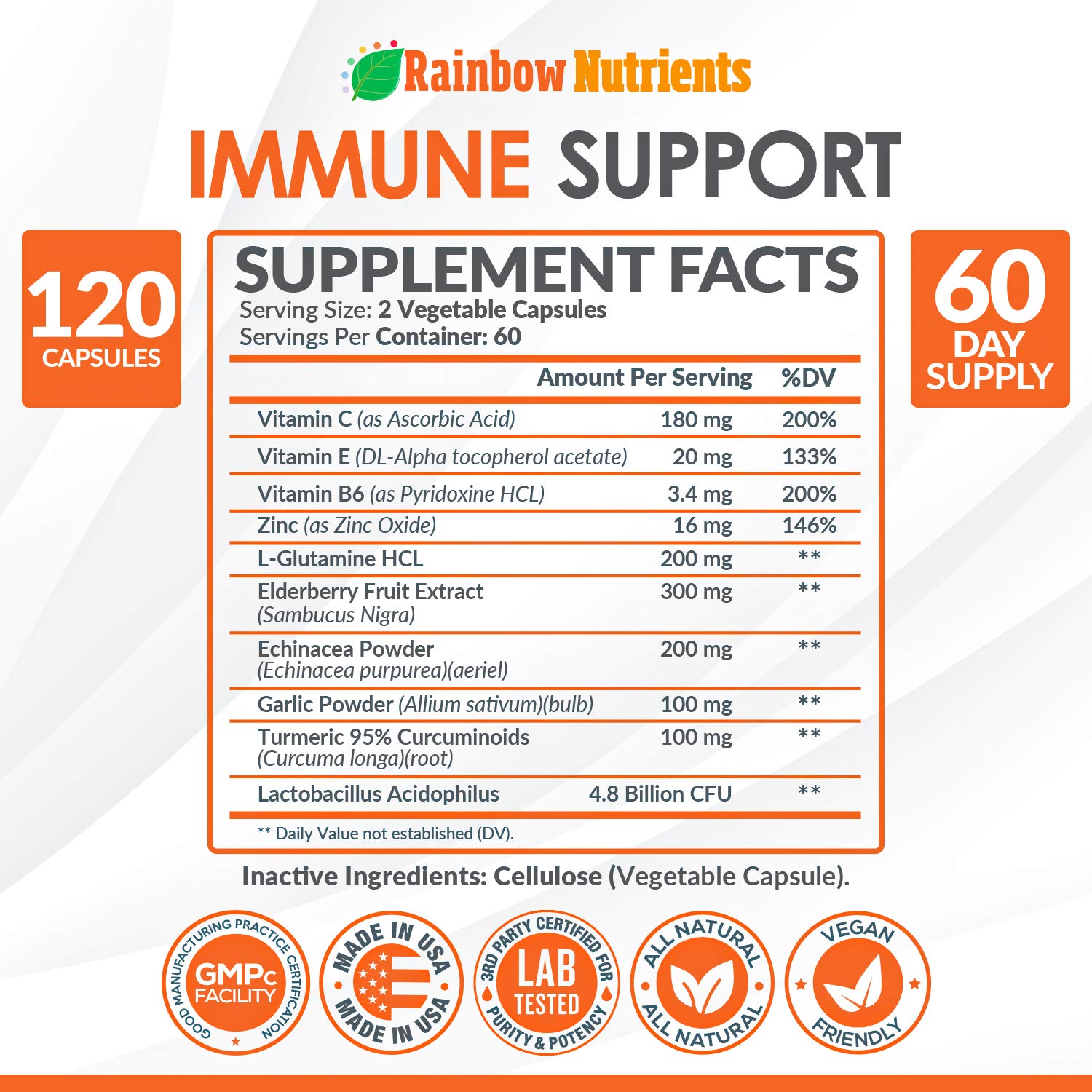 Foto 3 pulgar | Complementa El Apoyo Inmunológico 10 En 1 De Rainbow Nutrients - Venta Internacional.
