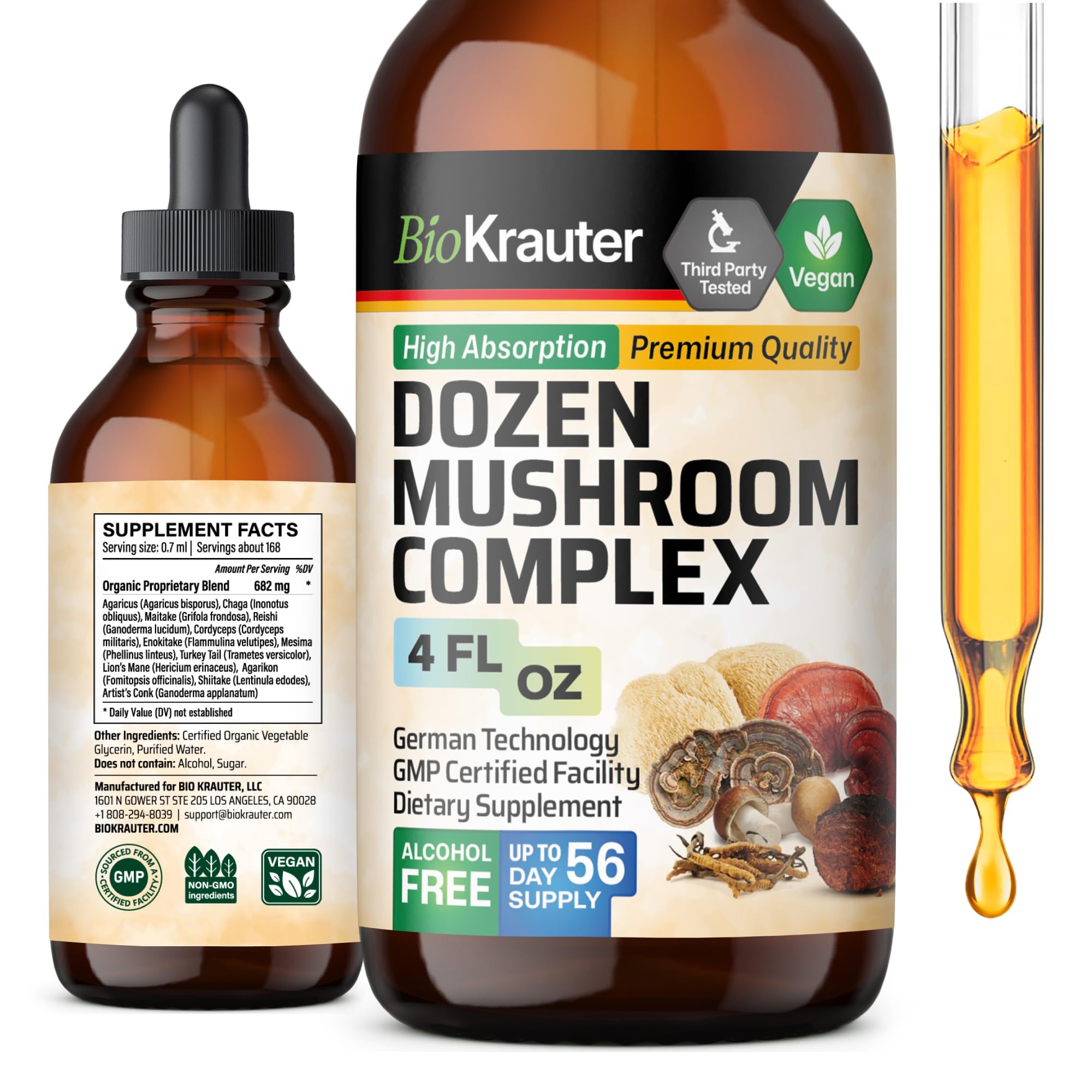 Foto 2 pulgar | Tintura Mauwe Herbs Dozen Mushroom Immune Support 118 Ml - Venta Internacional.