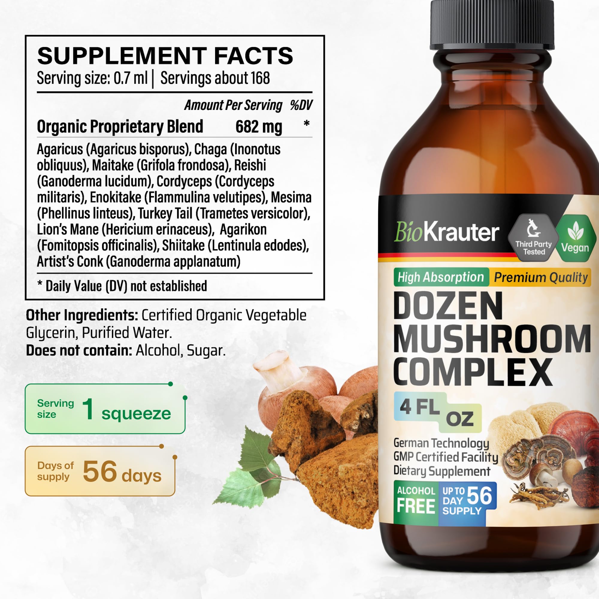 Foto 6 pulgar | Tintura Mauwe Herbs Dozen Mushroom Immune Support 118 Ml - Venta Internacional.